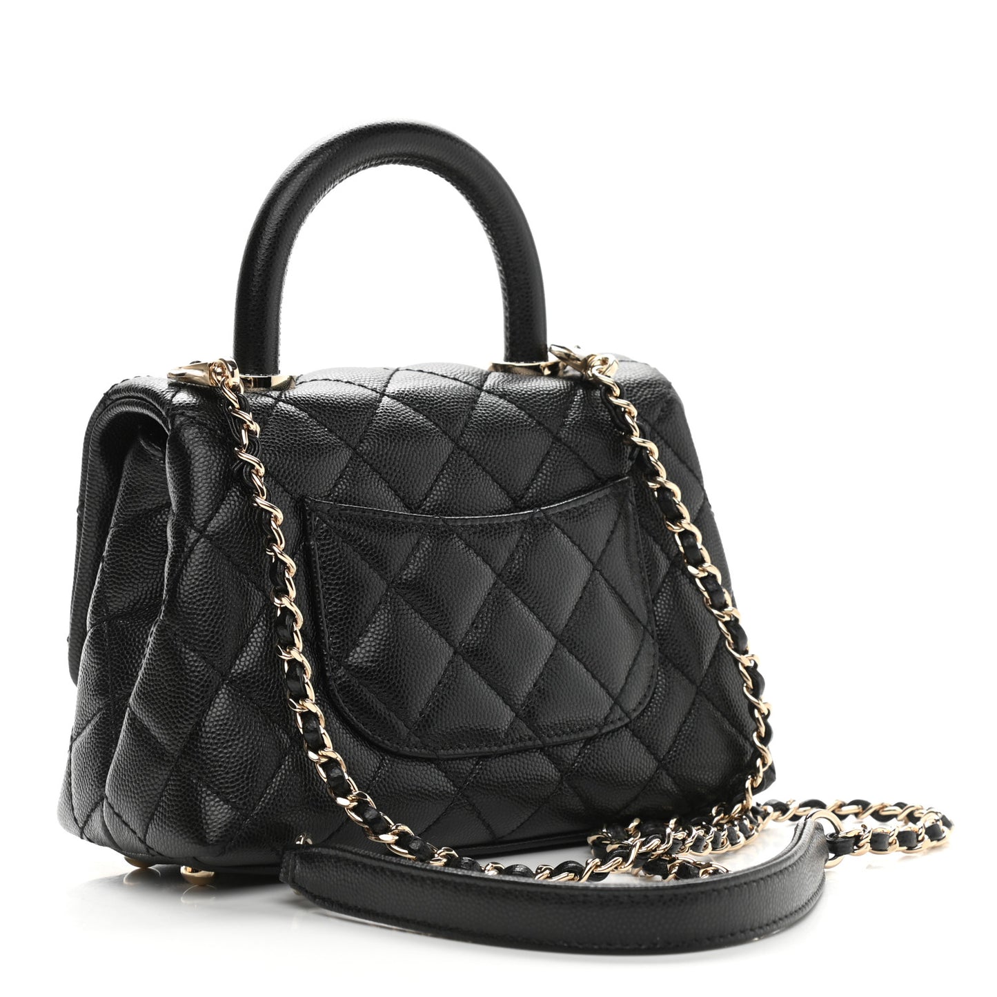 Caviar Quilted Extra Mini Coco Handle Flap Black