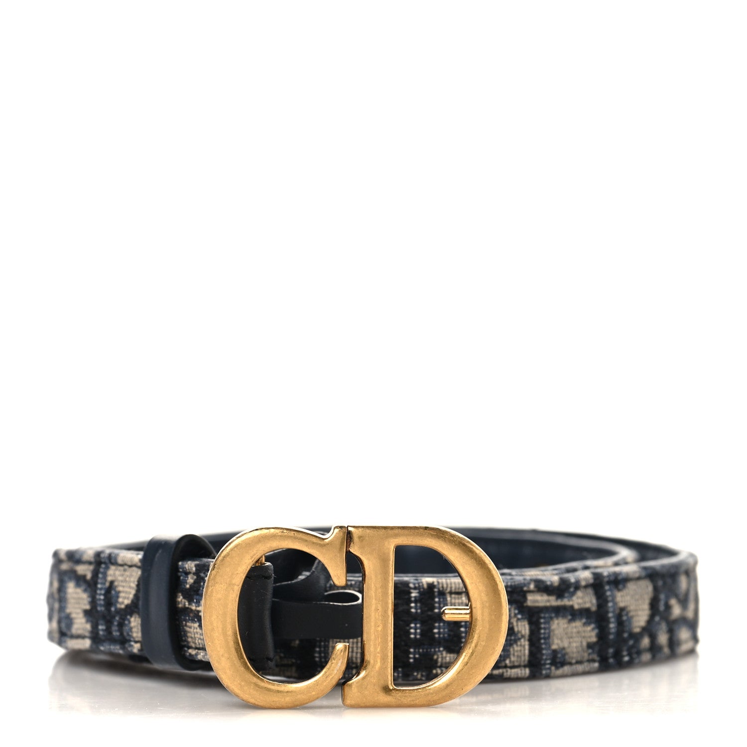 Christian Dior Jacquard Oblique 20mm Saddle Belt 75 30 Blue