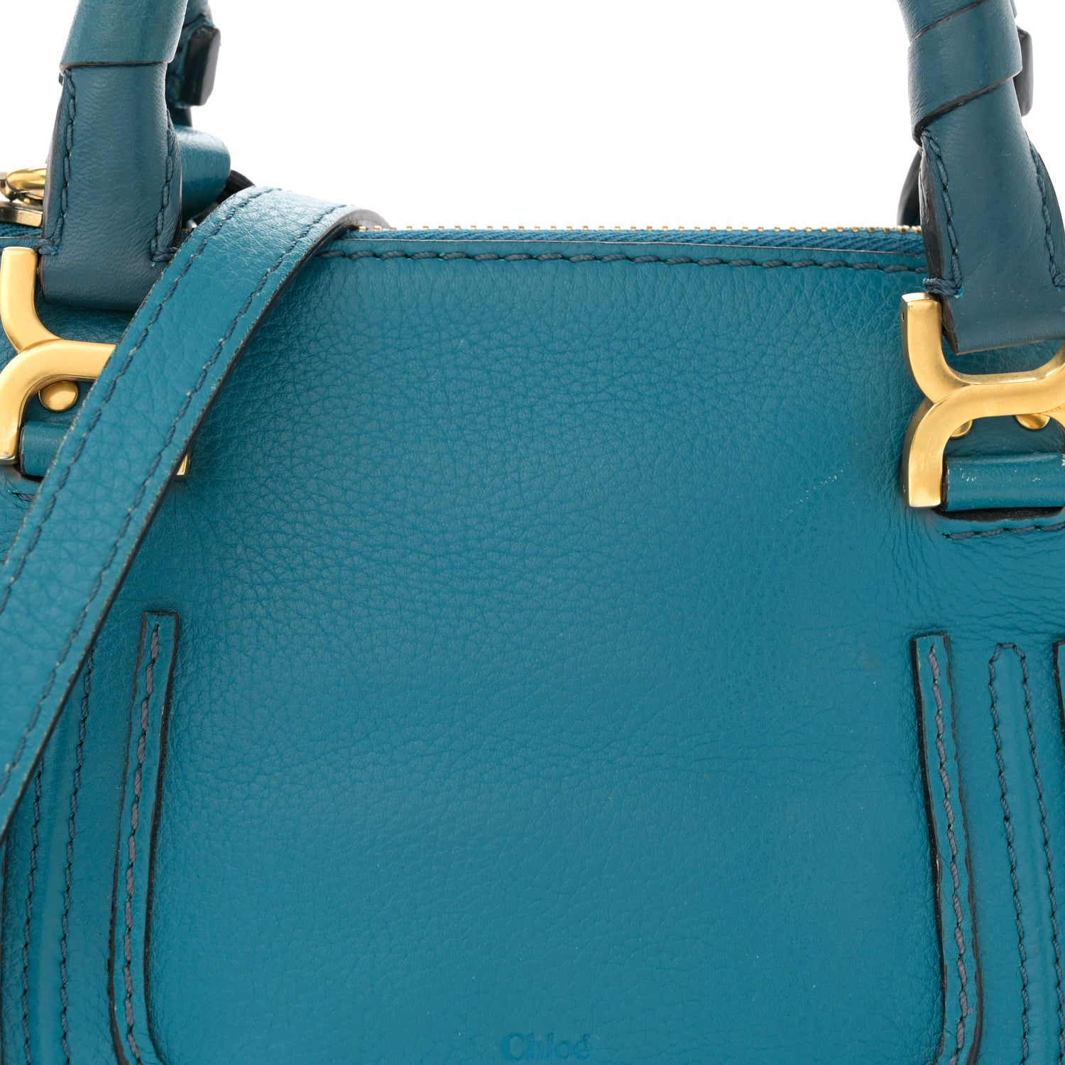 Chloe Calfskin Mini Marcie Satchel Washed Teal 8 of 15