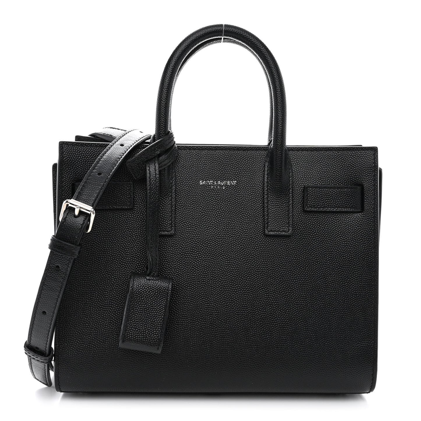 Grained Calfskin Nano Sac De Jour Black