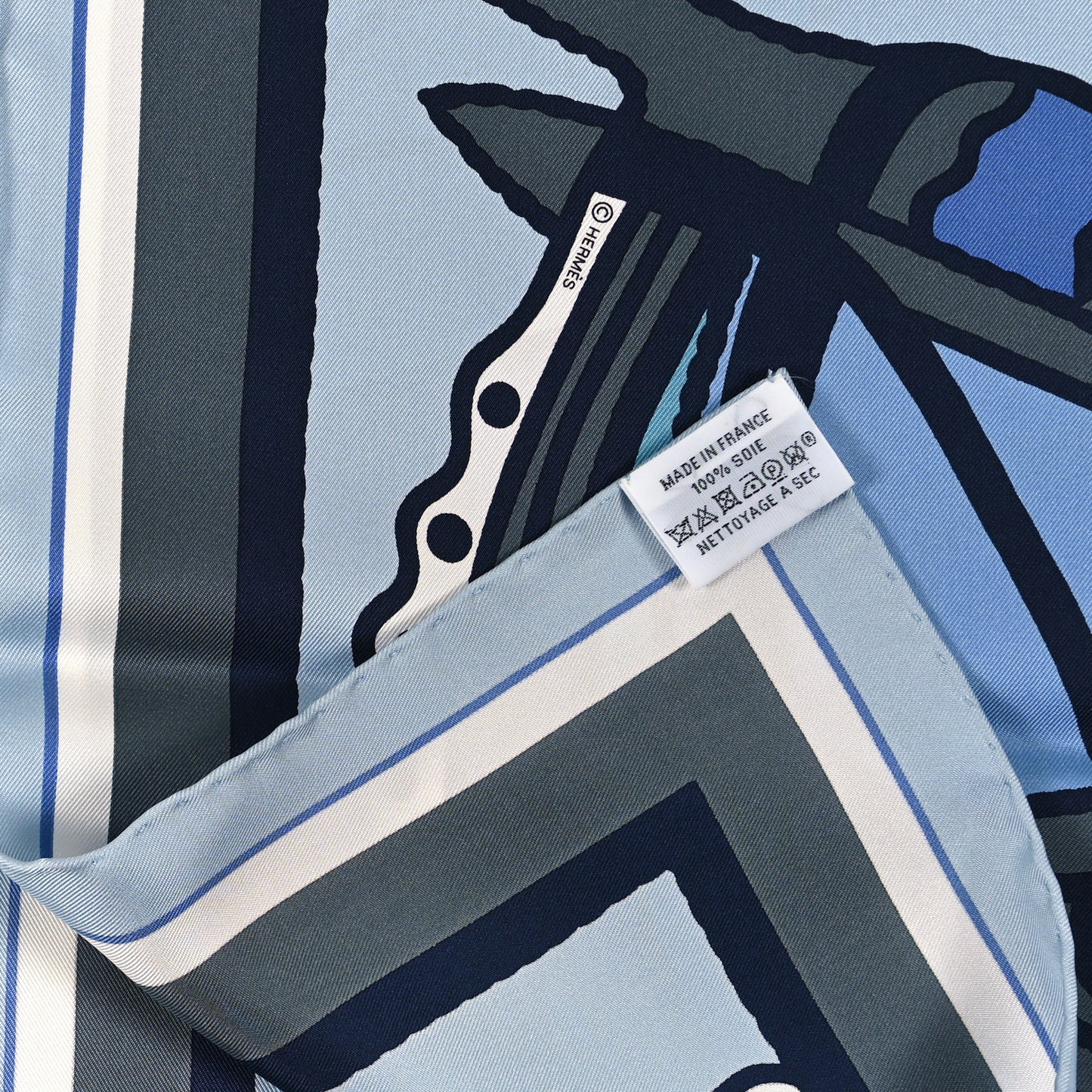 Silk Gavroche Robe Du Soir Pop DJ Scarf 45 Ciel Marine