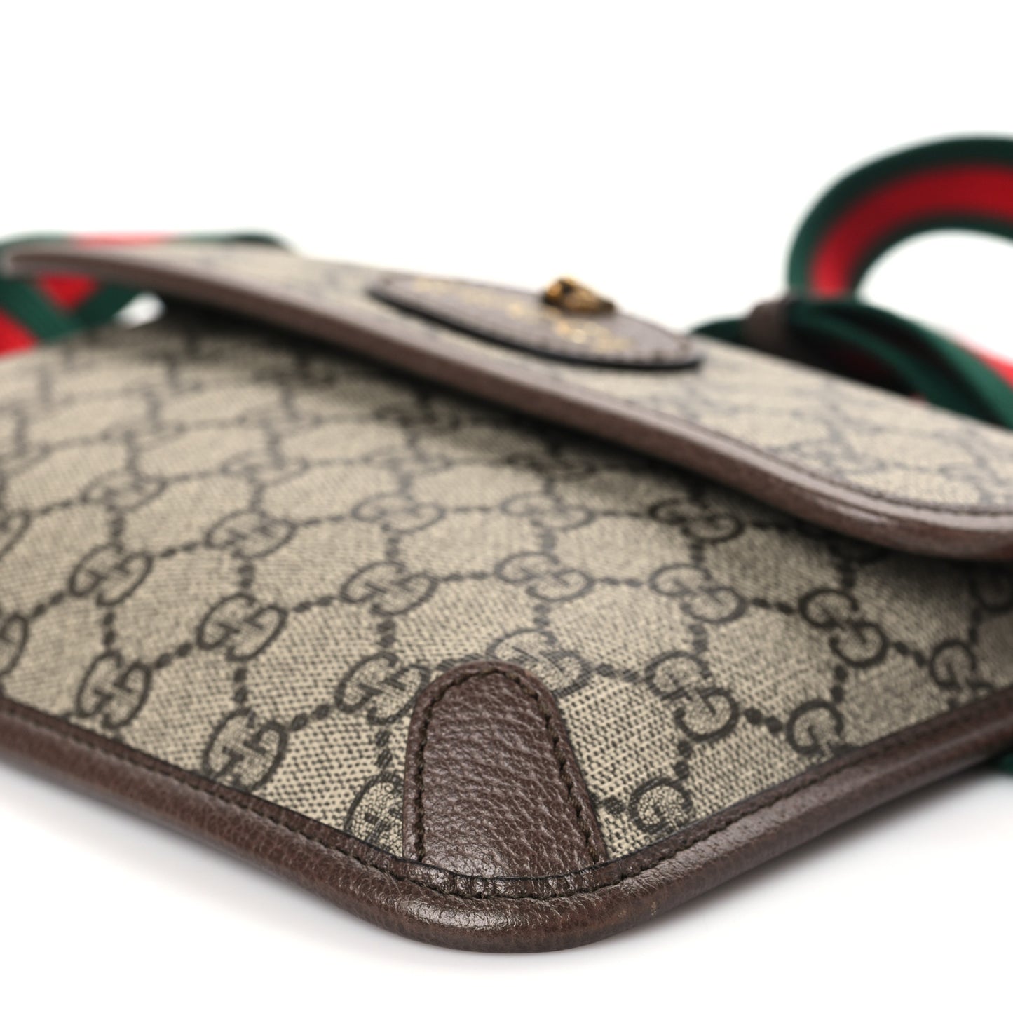 GG Supreme Monogram Neo Vintage Web Belt Bag Brown
