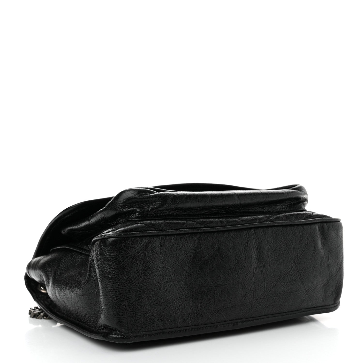 Saint Laurent Crinkled Calfskin Matelasse Monogram Medium Niki Chain Satchel Black 4 of 13