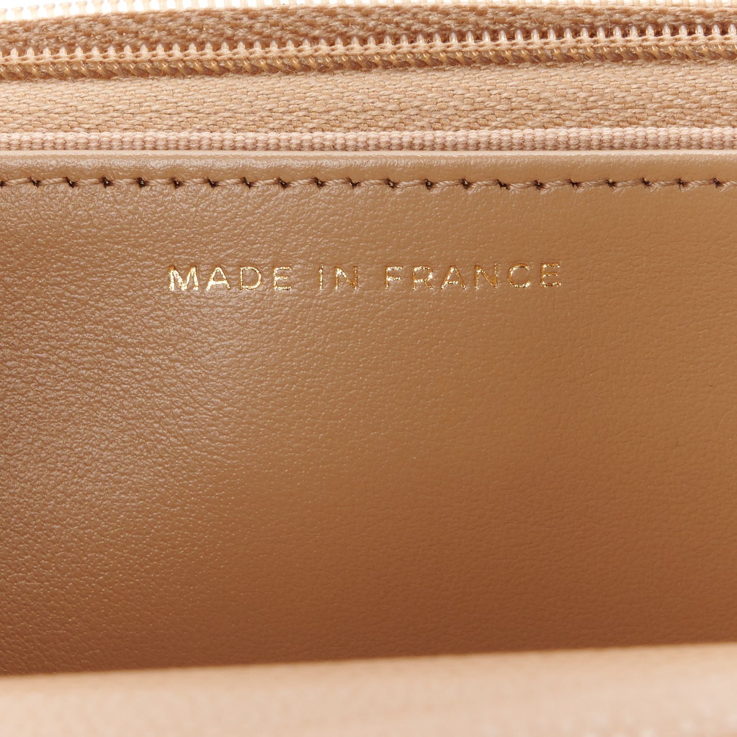 Caviar Quilted Wallet on Chain WOC Dark Beige