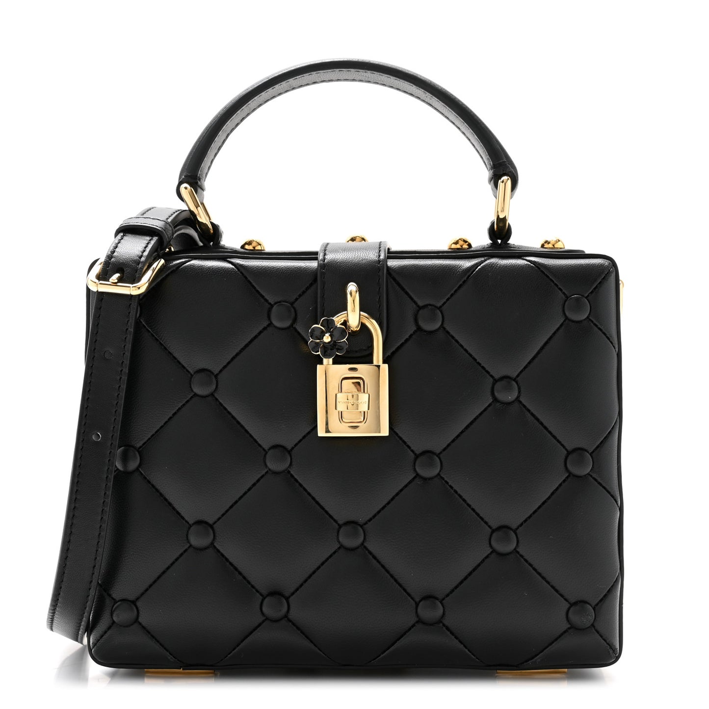 Lambskin Quilted Box Bag Black