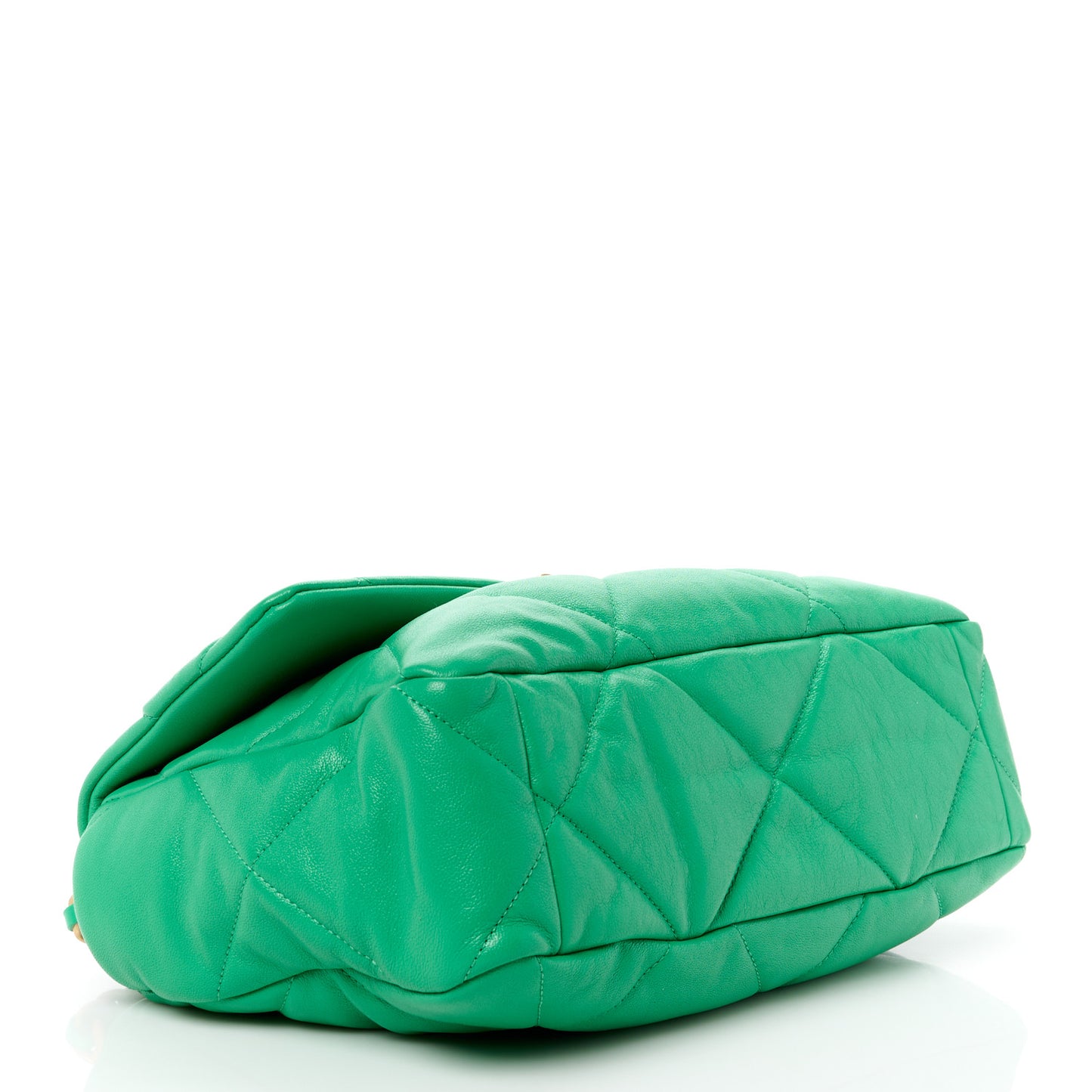 Lambskin Quilted Large Chanel 19 Flap Green