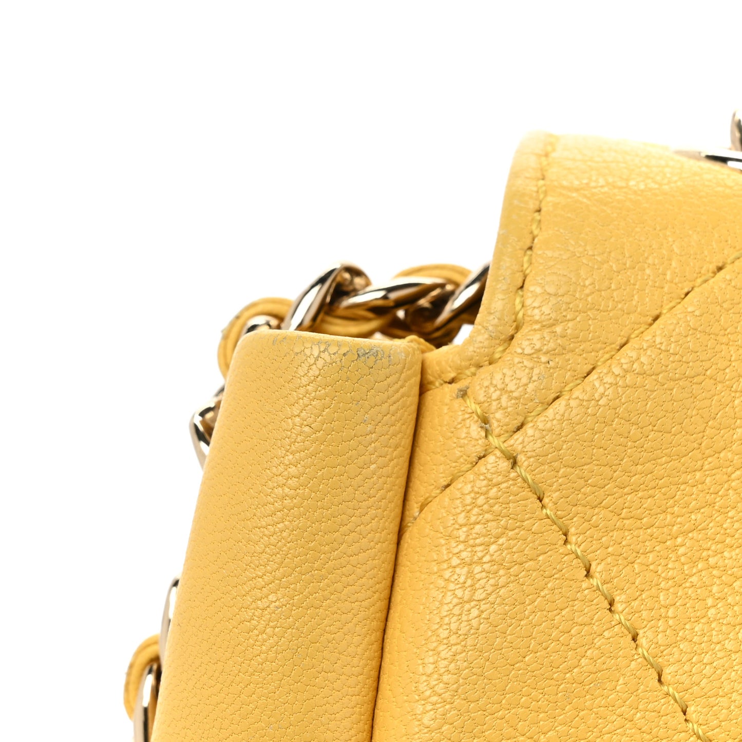 Goatskin Stitched Casual Trip Single Flap Yellow