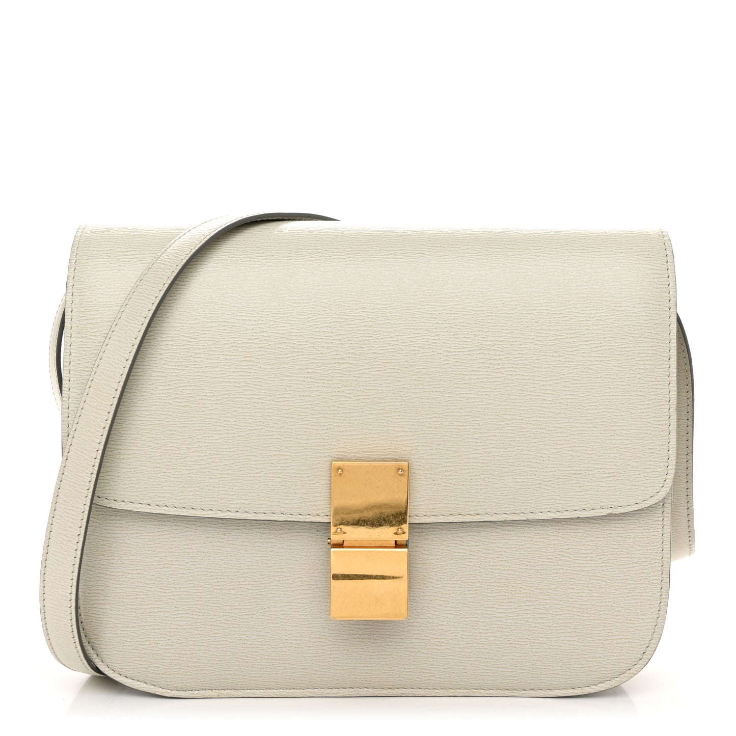 Liege Calfskin Medium Classic Box Flap Bag Pale Grey