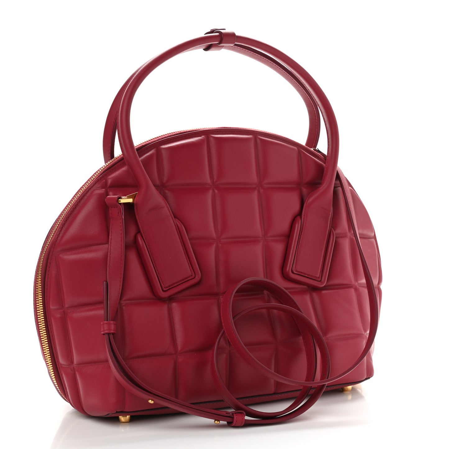 Butter Calfskin Padded Swoop Amaranto