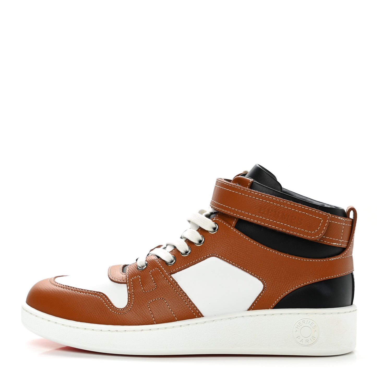 Calfskin Epsom Mens High Top Freestyle Sneakers 39.5 Naturel Multicolore