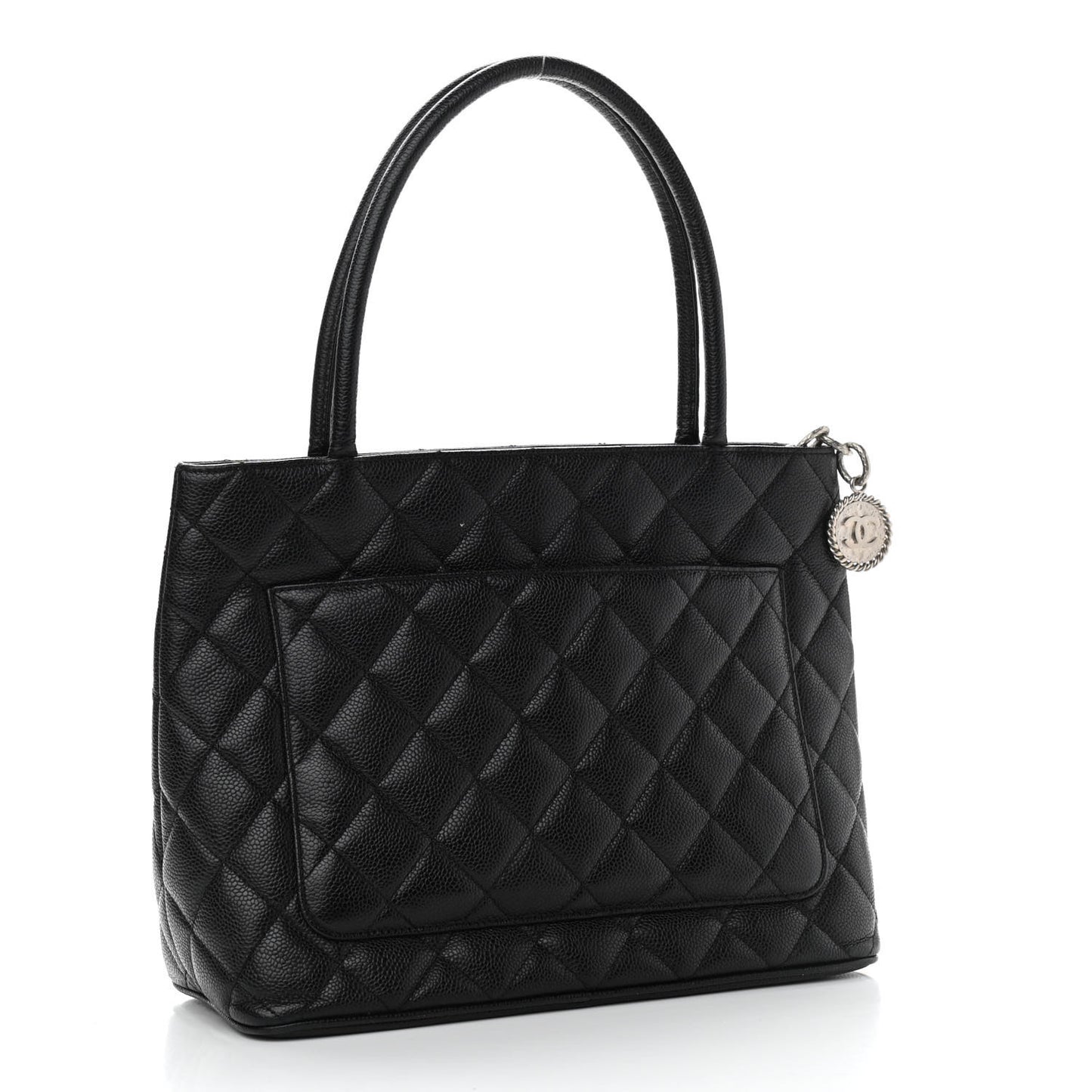 Caviar Quilted Medallion Tote Black