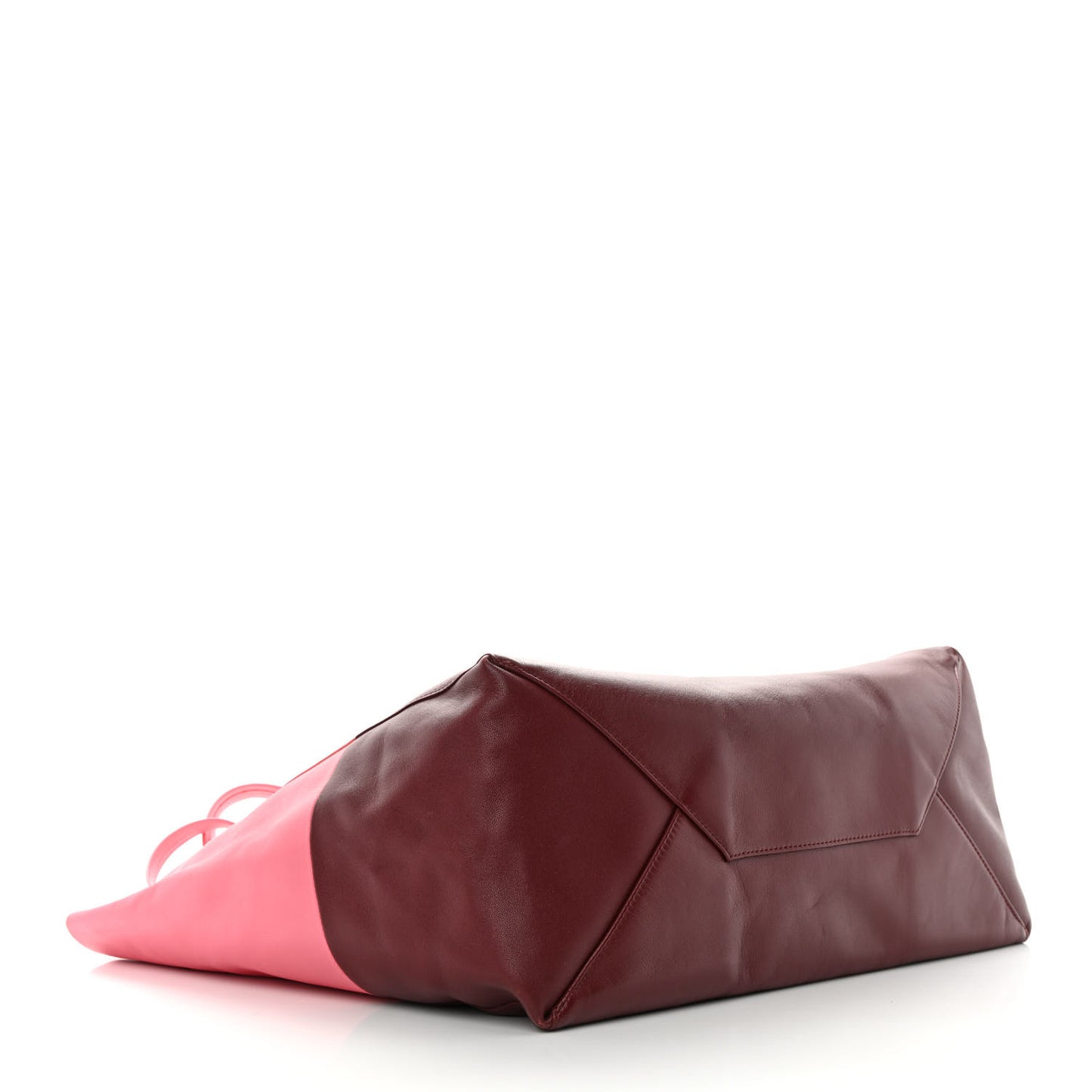 Lambskin Horizontal Bi-Color Cabas Pink Rust