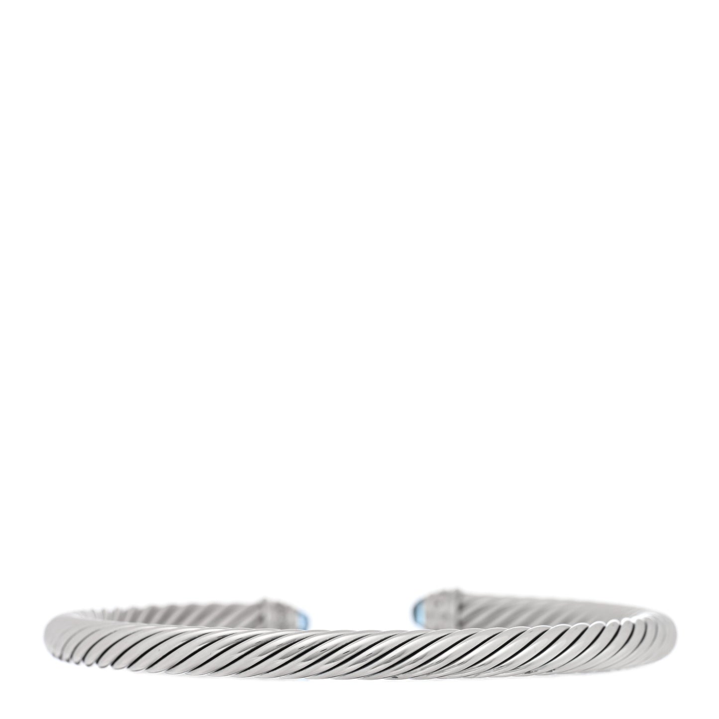 Sterling Silver Diamond Blue Topaz 5mm Cable Classics Bracelet