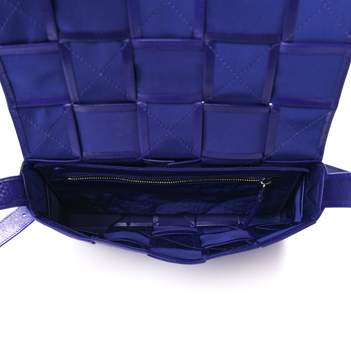 Paper Calfskin Maxi Intreccio Cassette Crossbody Bag Purple