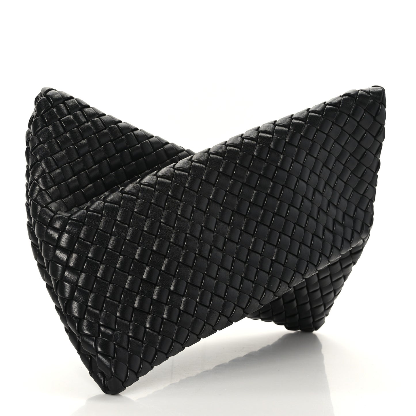 Nappa Intrecciato Crisscross Clutch Black