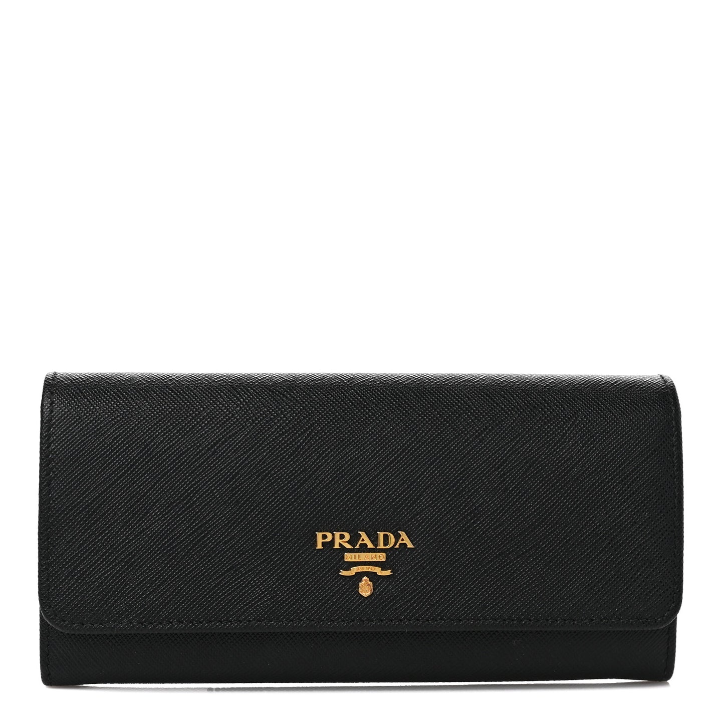 Saffiano Continental Flap Wallet Black Ibisco