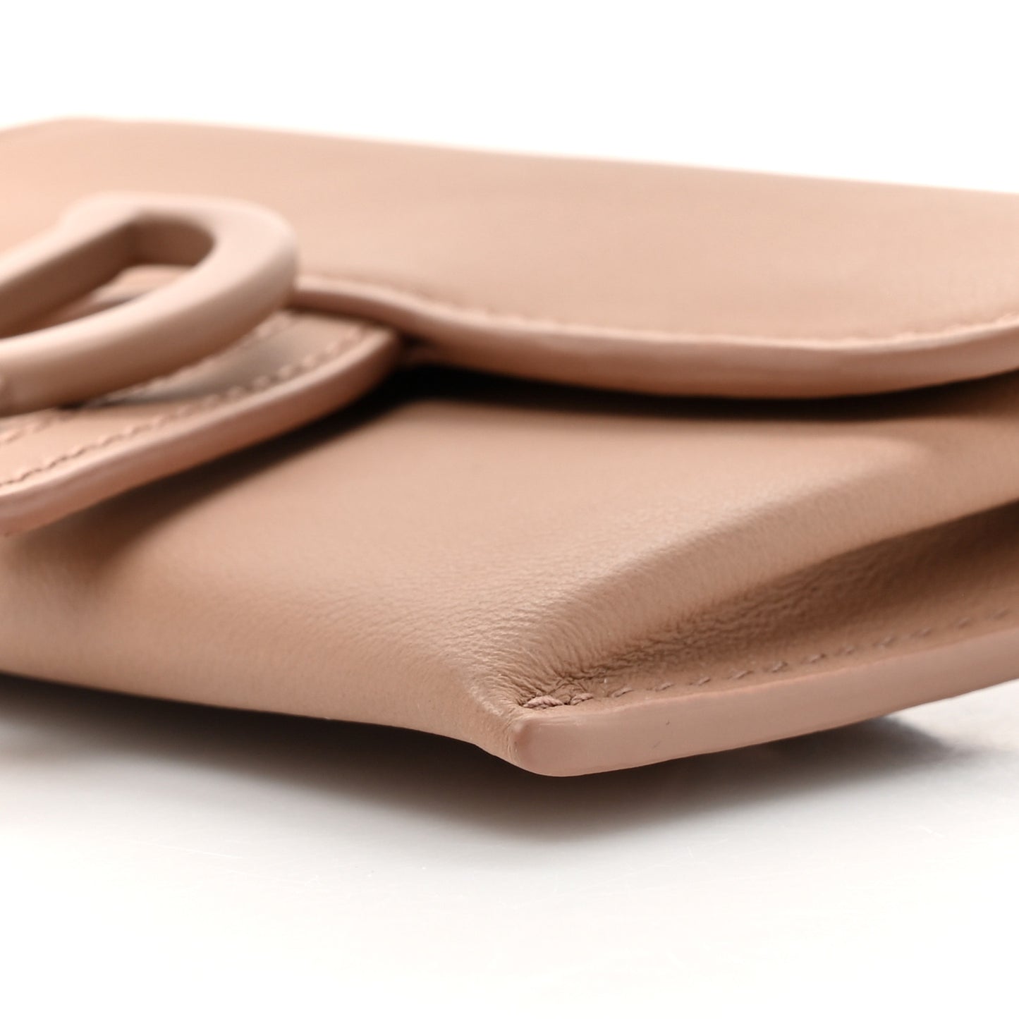Ultra Matte Calfskin Nano Saddle Chain Pouch Rose Des Vents