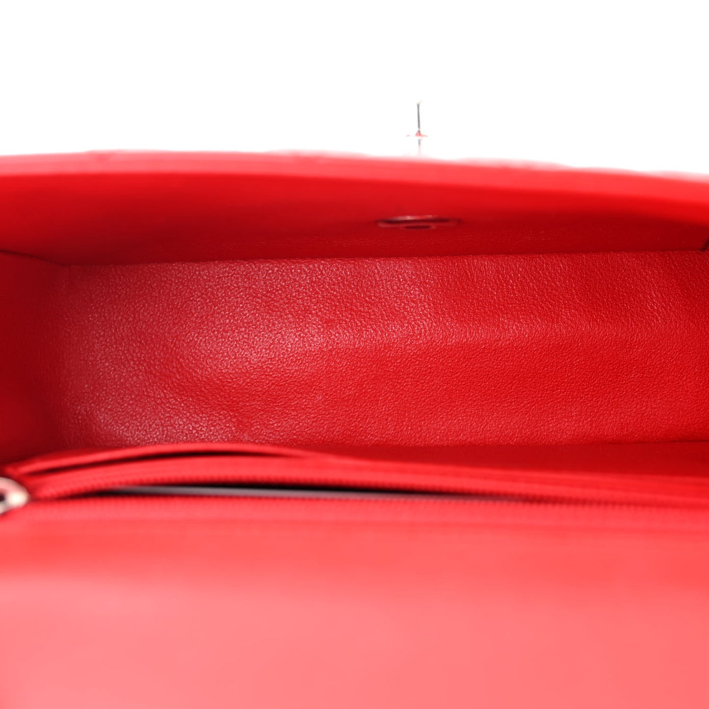 Patent Calfskin Quilted Bi-Color Mini Rectangular Flap Red Black