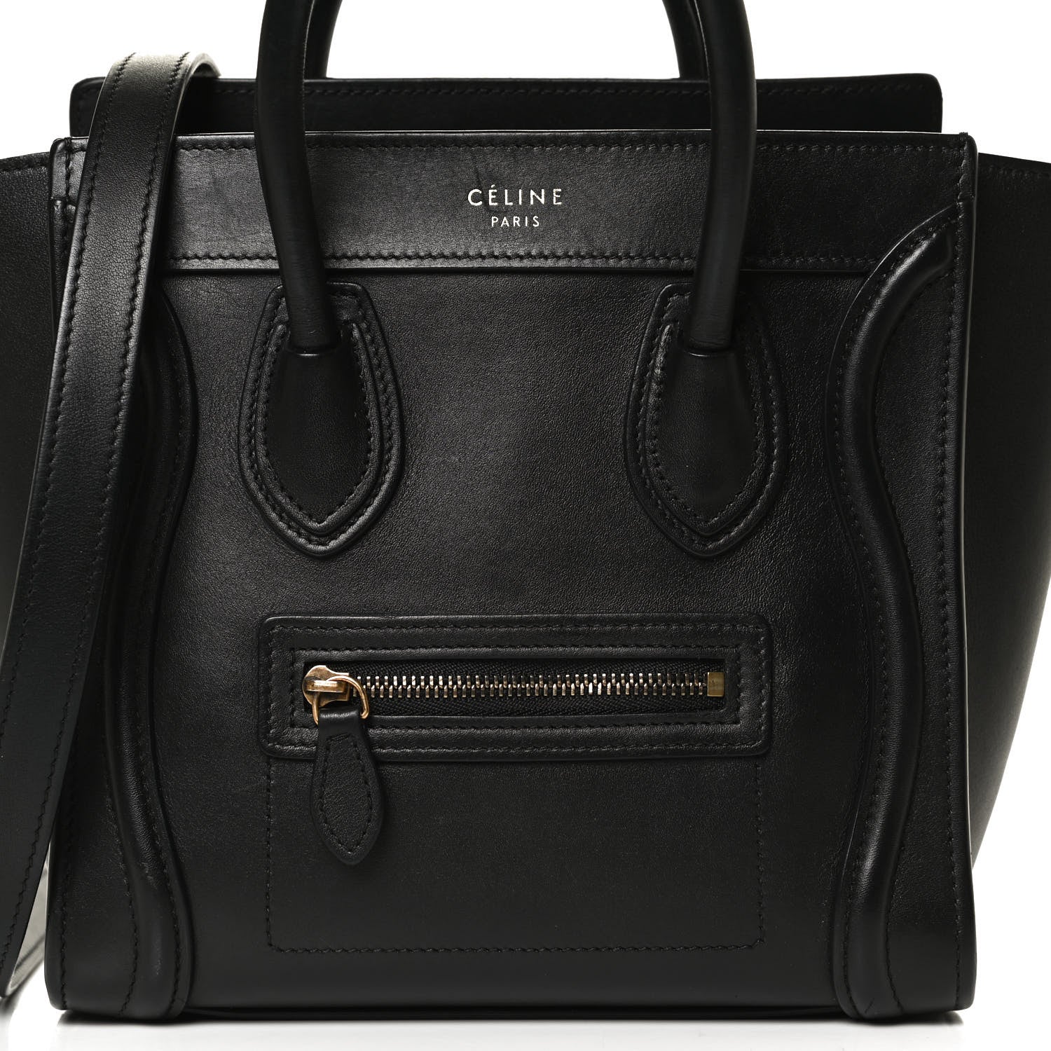 Celine Smooth Calfskin Nano Luggage Black 8 of 12