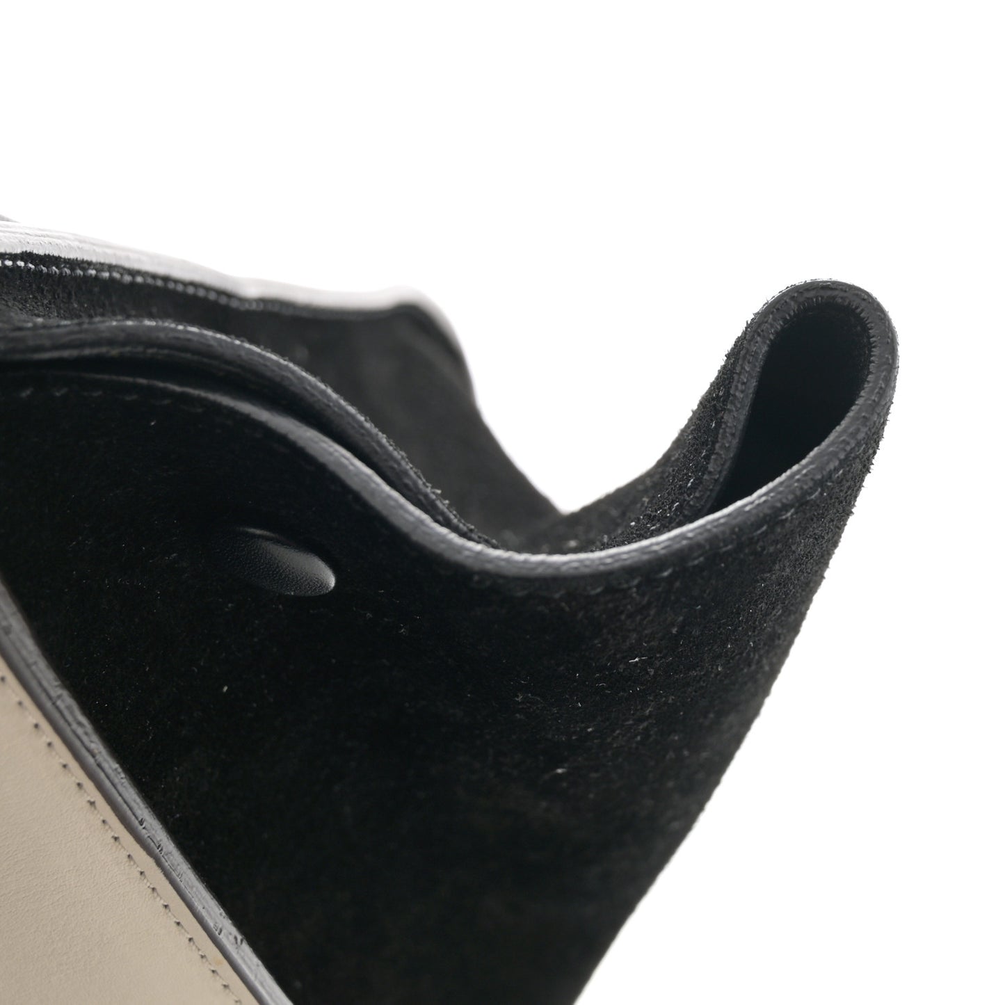 Calfskin Suede Whipsnake Medium Trapeze Black White