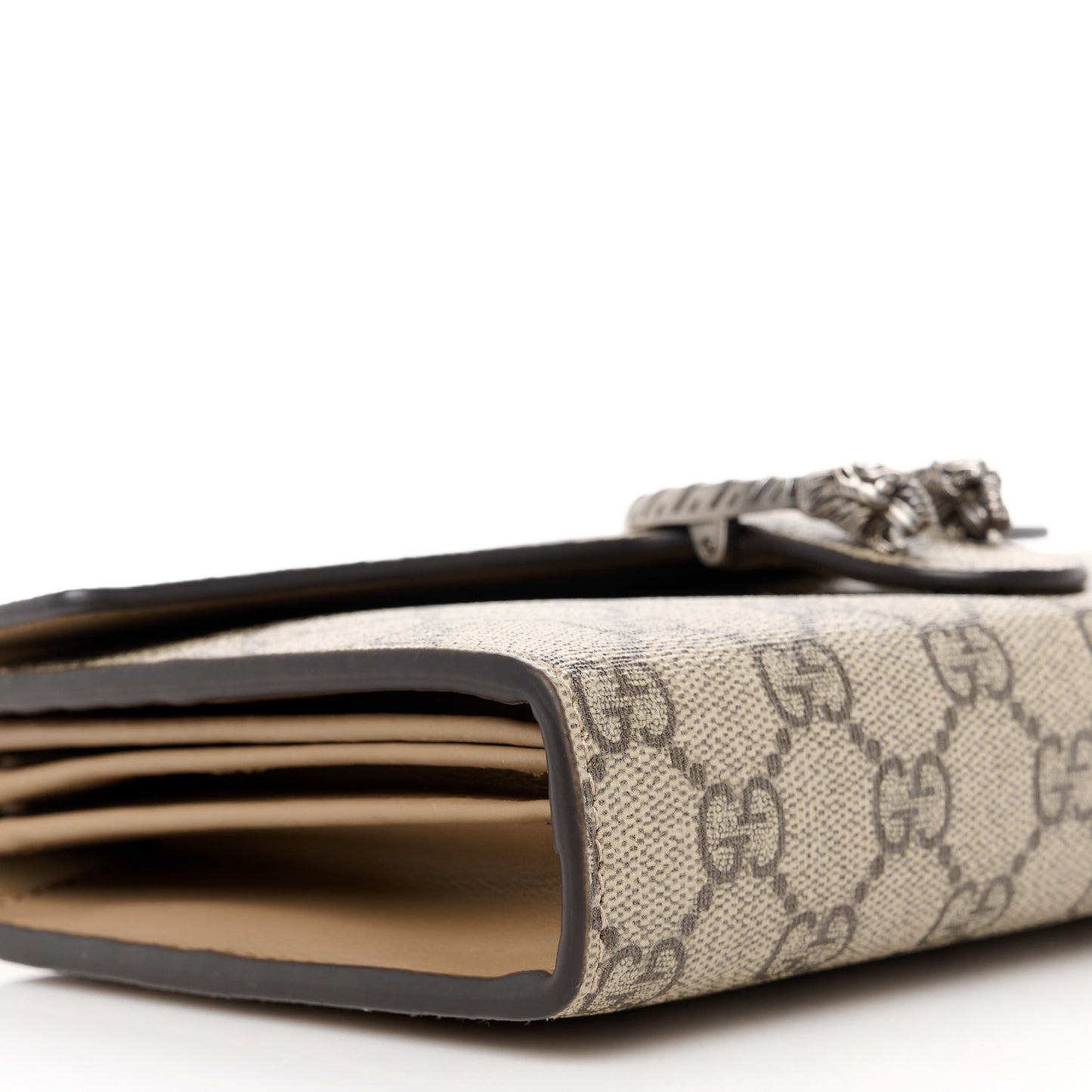 GG Supreme Monogram Mini Dionysus Chain Wallet Beige Taupe