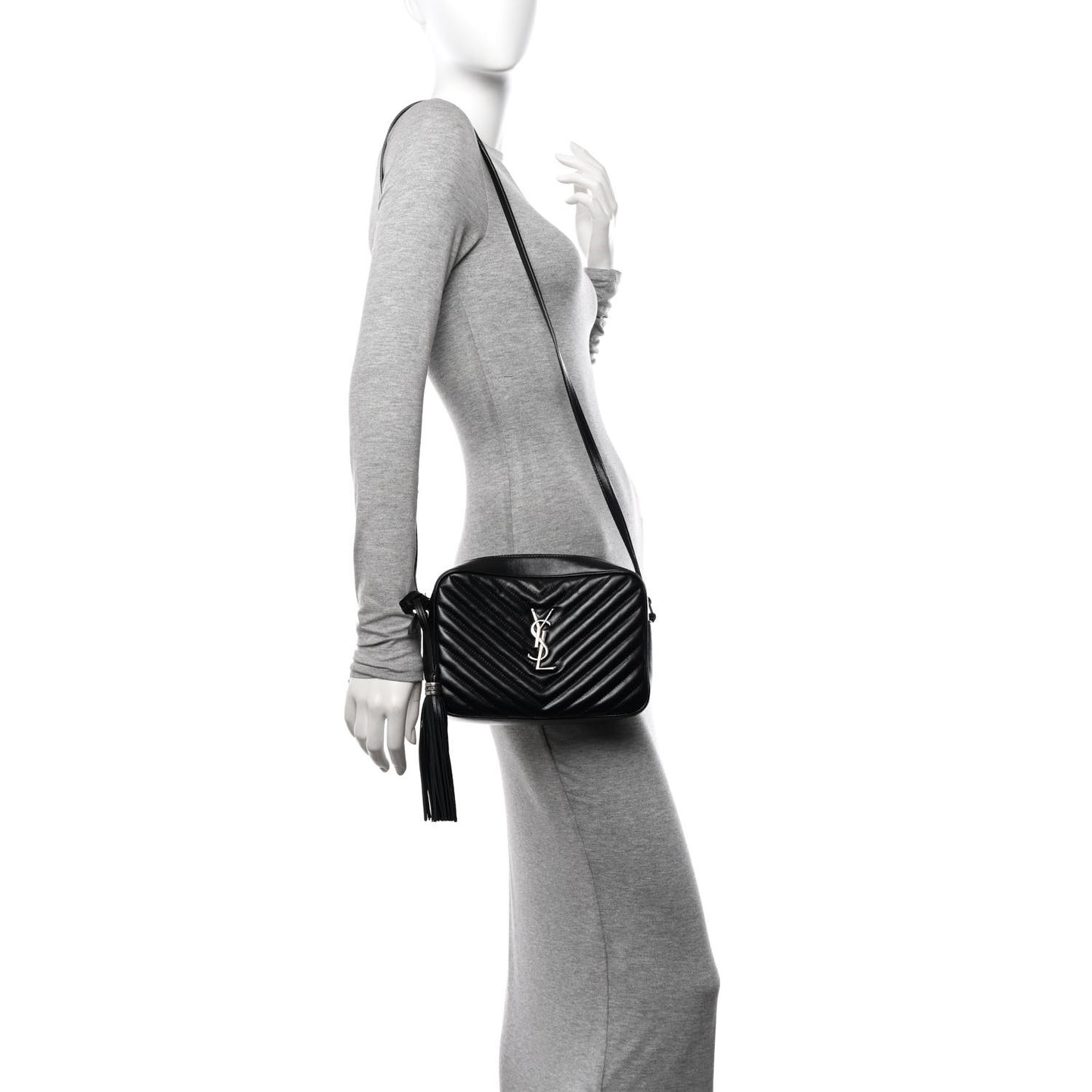 Calfskin Matelasse Monogram Lou Camera Bag Black