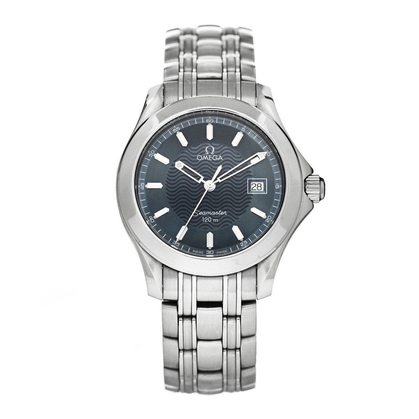 Stainless Steel 36mm Seamaster 120M Quartz Watch Blue 2511.81