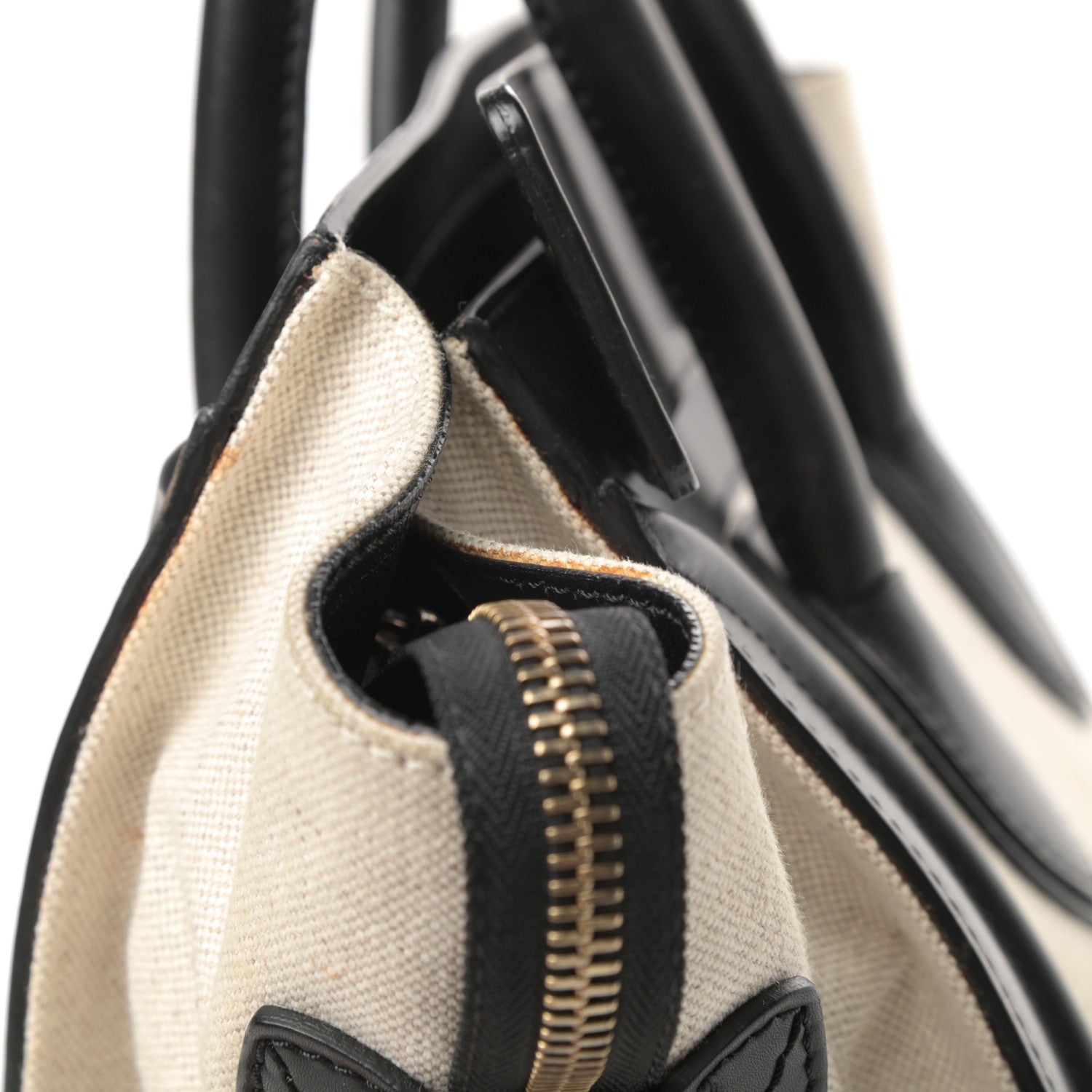 Celine Natural Canvas Smooth Calfskin Mini Luggage Cream 17 of 17