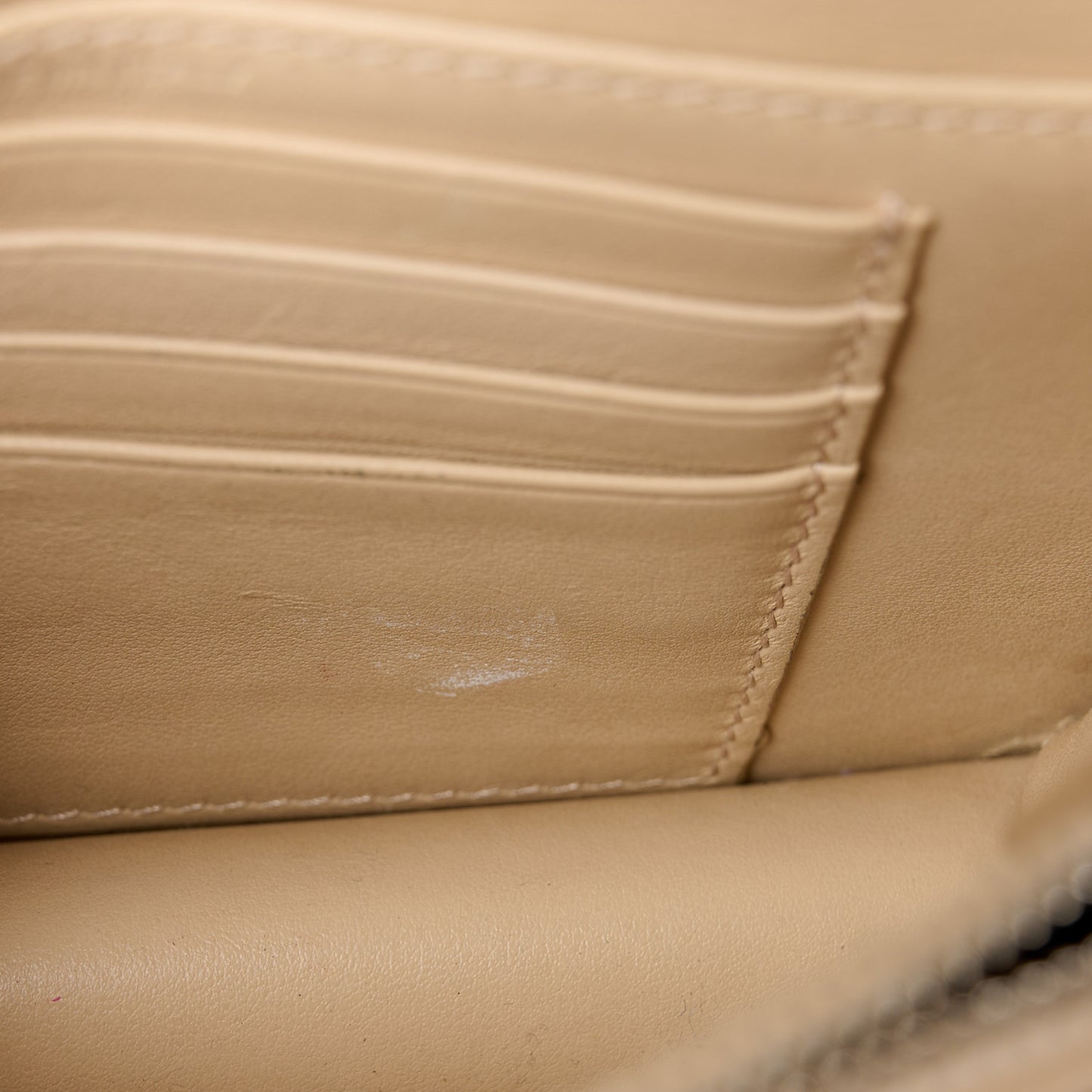 Calfskin Monogram Sunset Chain Wallet Nude Powder