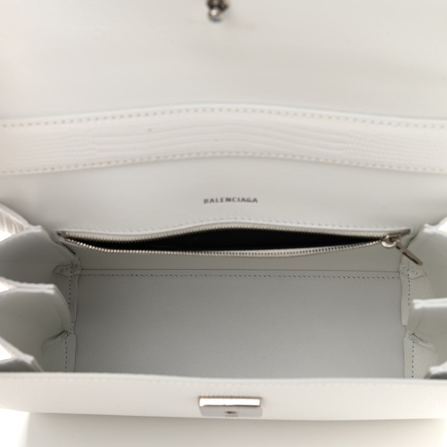 Patent Calfskin Lizard Embossed Medium Ghost Shoulder Bag Optic White
