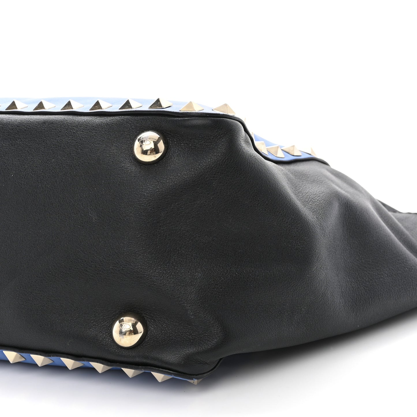 Vitello Small Rockstud Tote Blue Black