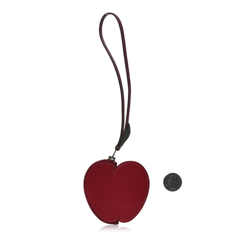 Tadelakt Tutti Frutti Pomme Coin Purse Wristlet Rouge Vif