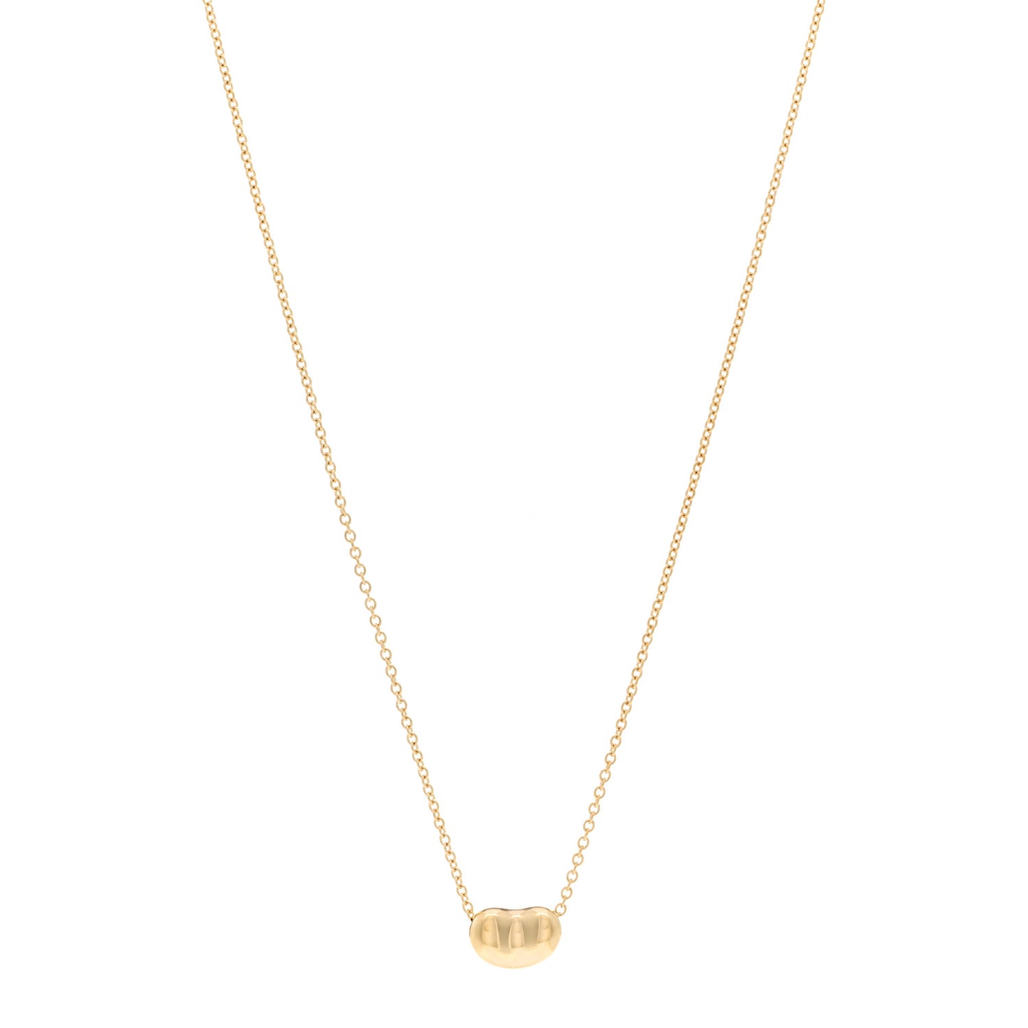 18K Yellow Gold 9mm Elsa Peretti Bean Pendant Necklace