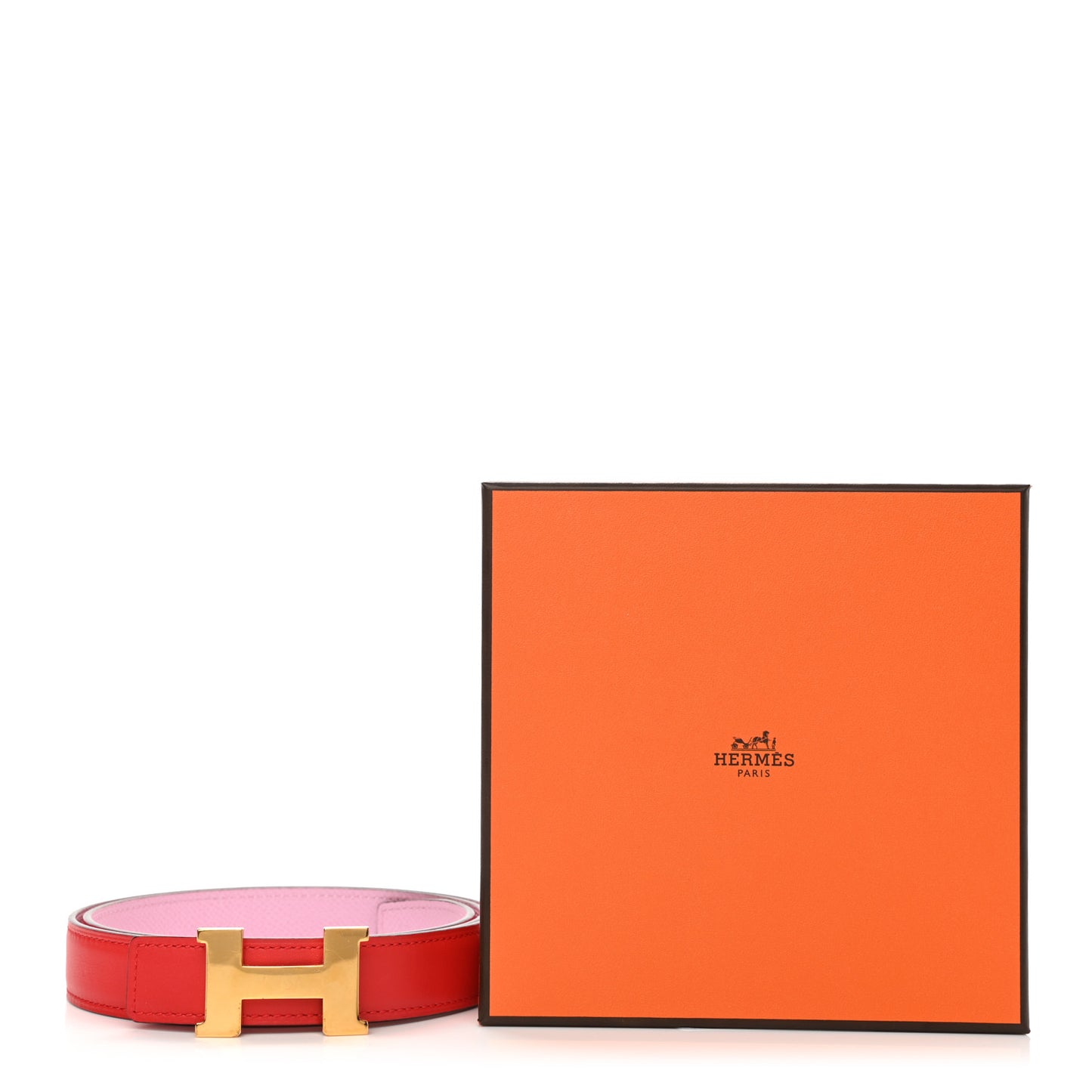 Swift Epsom 24mm Mini Constance H Belt 80 Rouge Tomate Rose Confetti