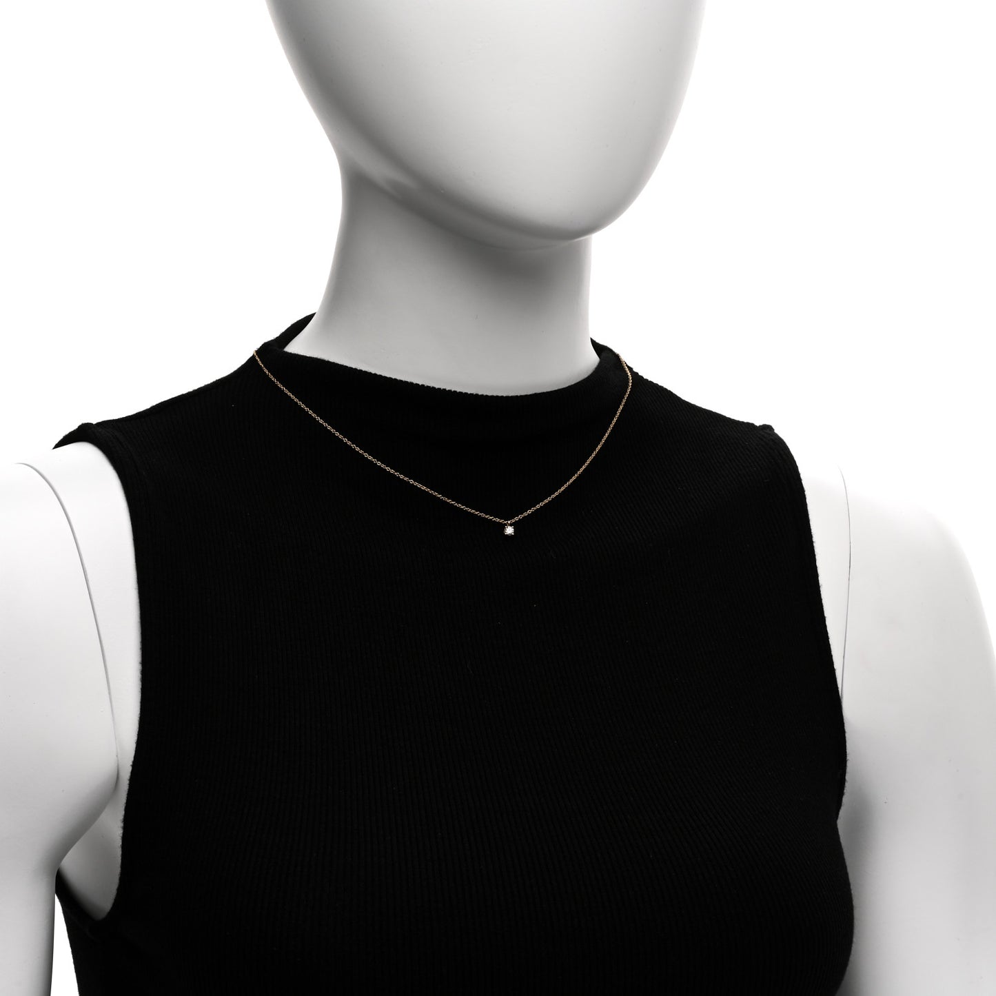 18K Rose Gold Diamond .12ct Solitaire Pendant Necklace