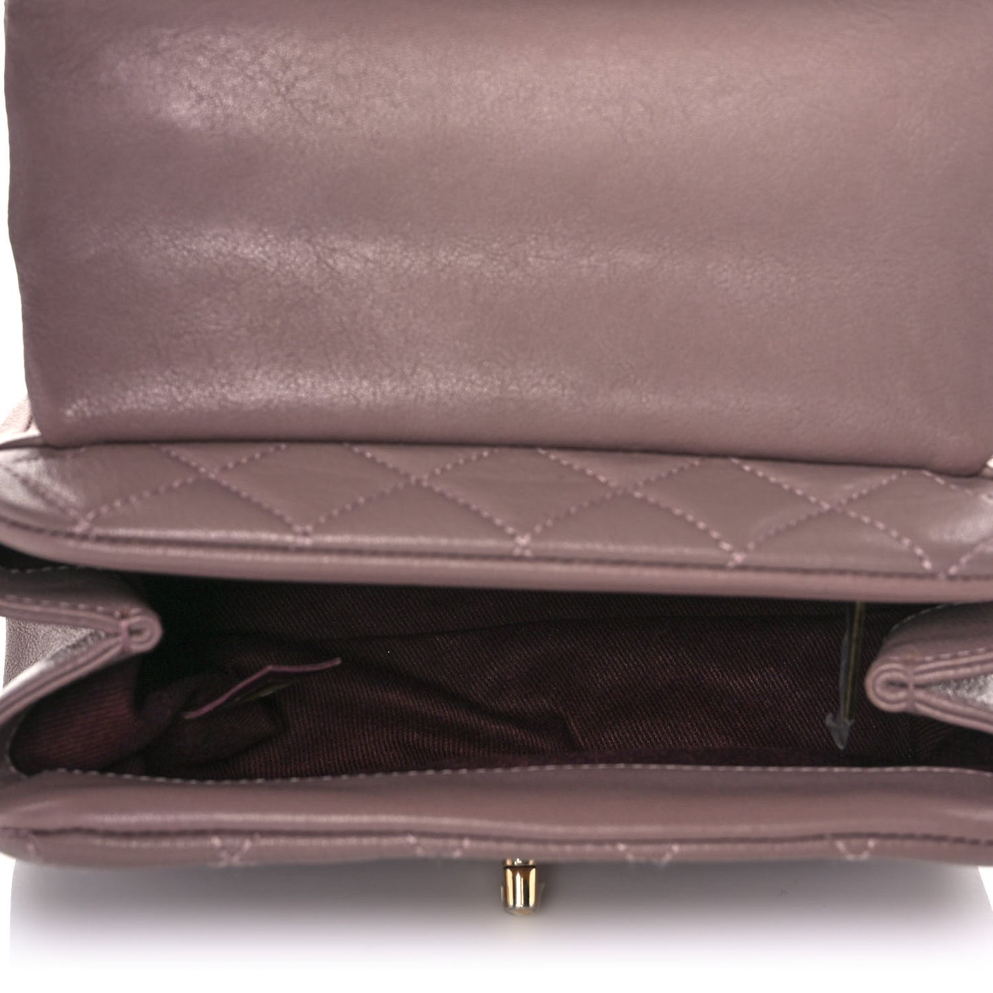 Shiny Sheepskin Quilted Mini Trapezio Flap Pink