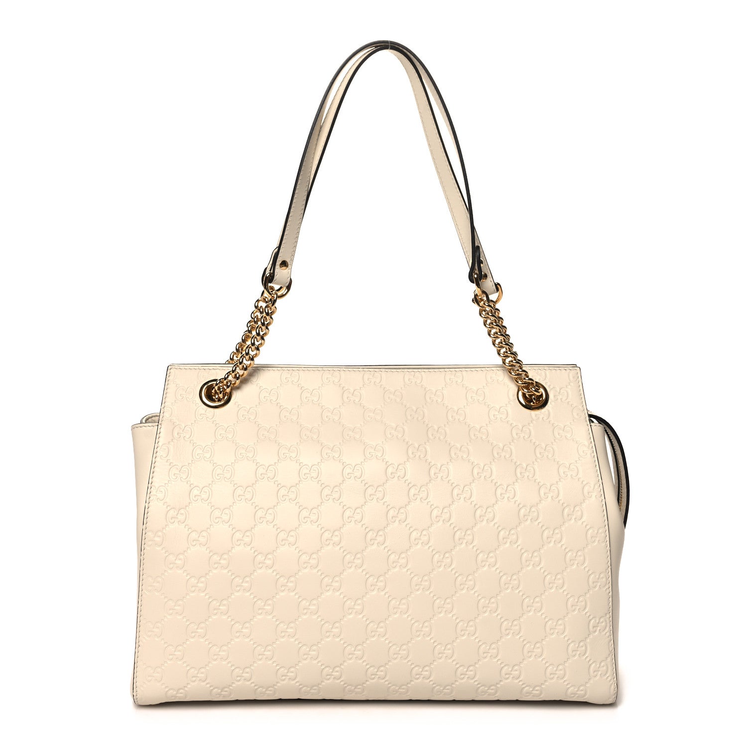 Gucci Guccissima Signature Large Shoulder Tote Bag Mystic White 1 of 10