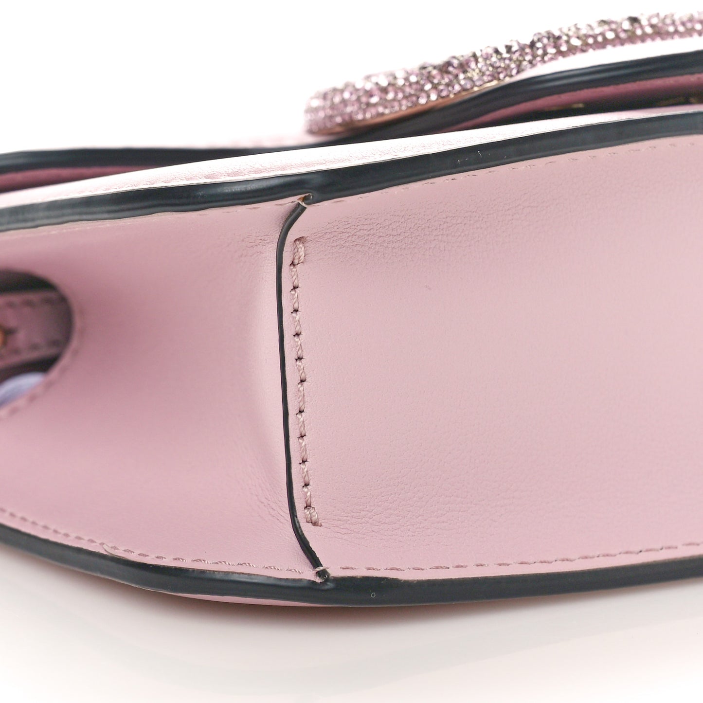 Calfskin Crystal Vlogo Small Loco Shoulder Bag Rose Cannelle