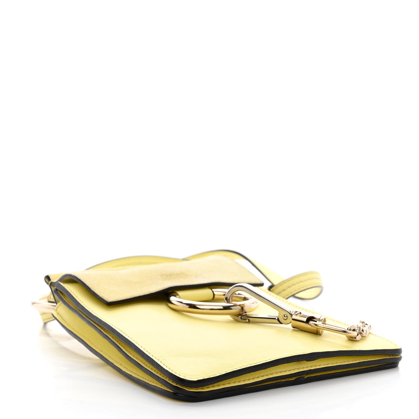 Suede Calfskin Mini Faye Bracelet Bag Lemonade