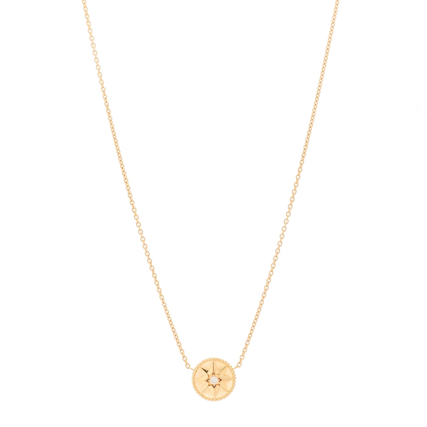 18K Rose Gold Diamond Pink Opal Rose Des Vents Necklace
