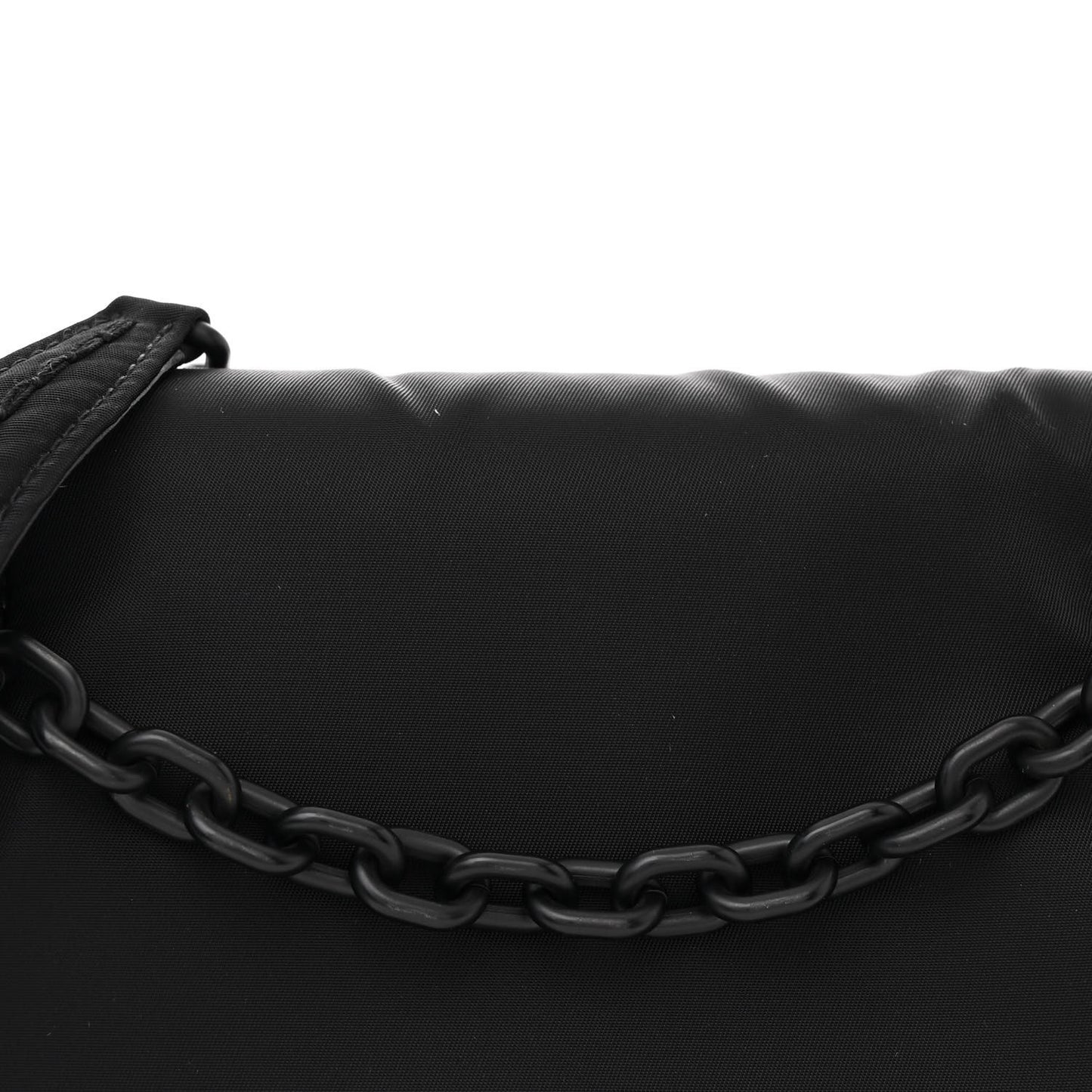 Nylon Tessuto Chain Shoulder Bag Black
