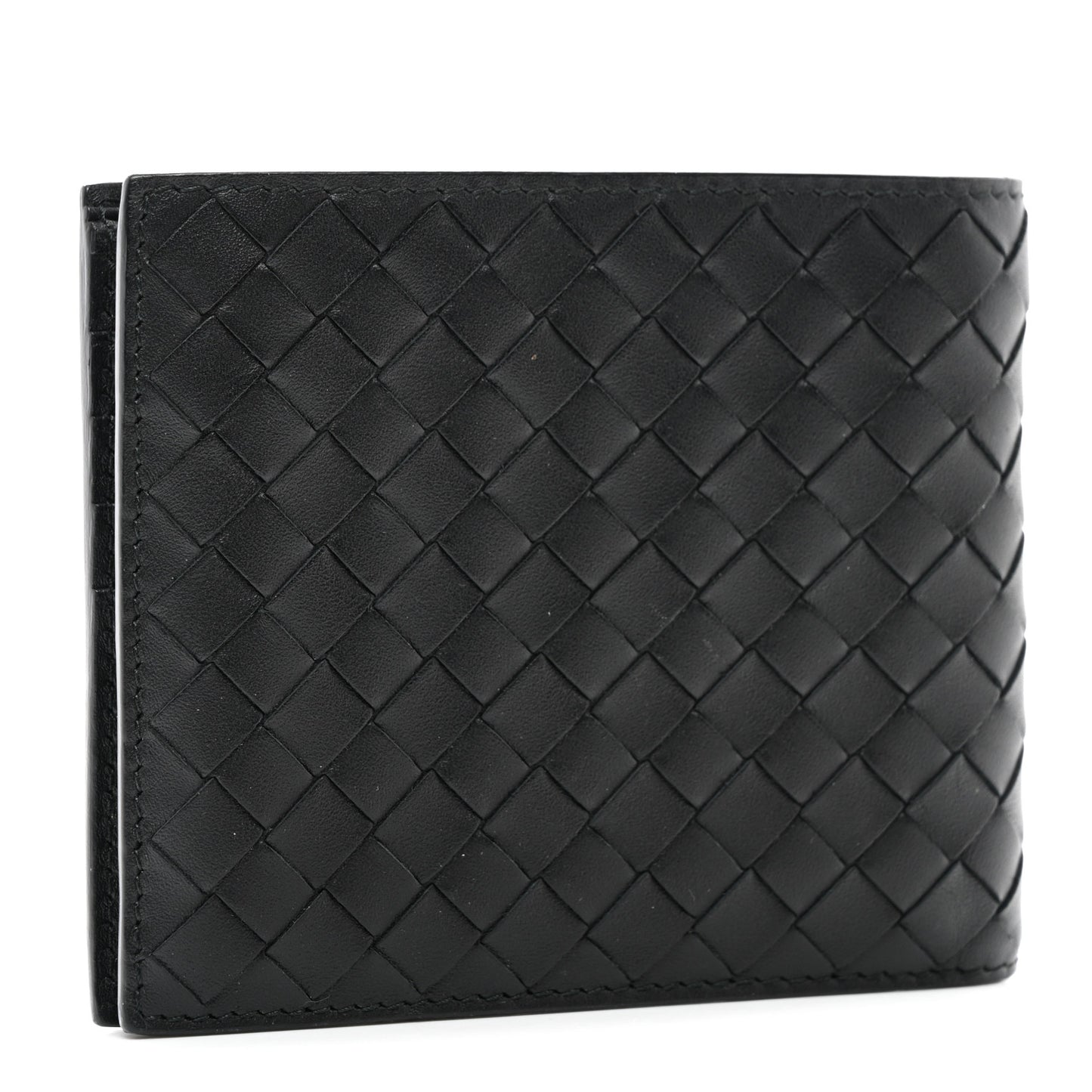 Nappa Intrecciato Bi-Fold Wallet Black
