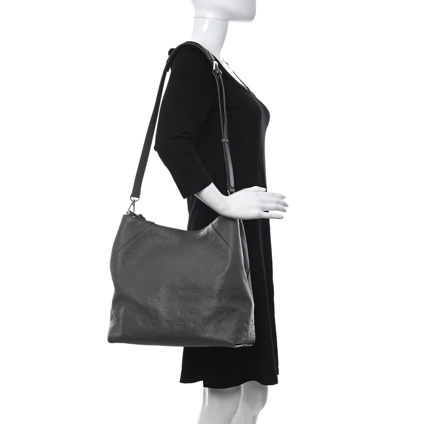 Calfskin Ottomar Monogram Large Klara Hobo Grey