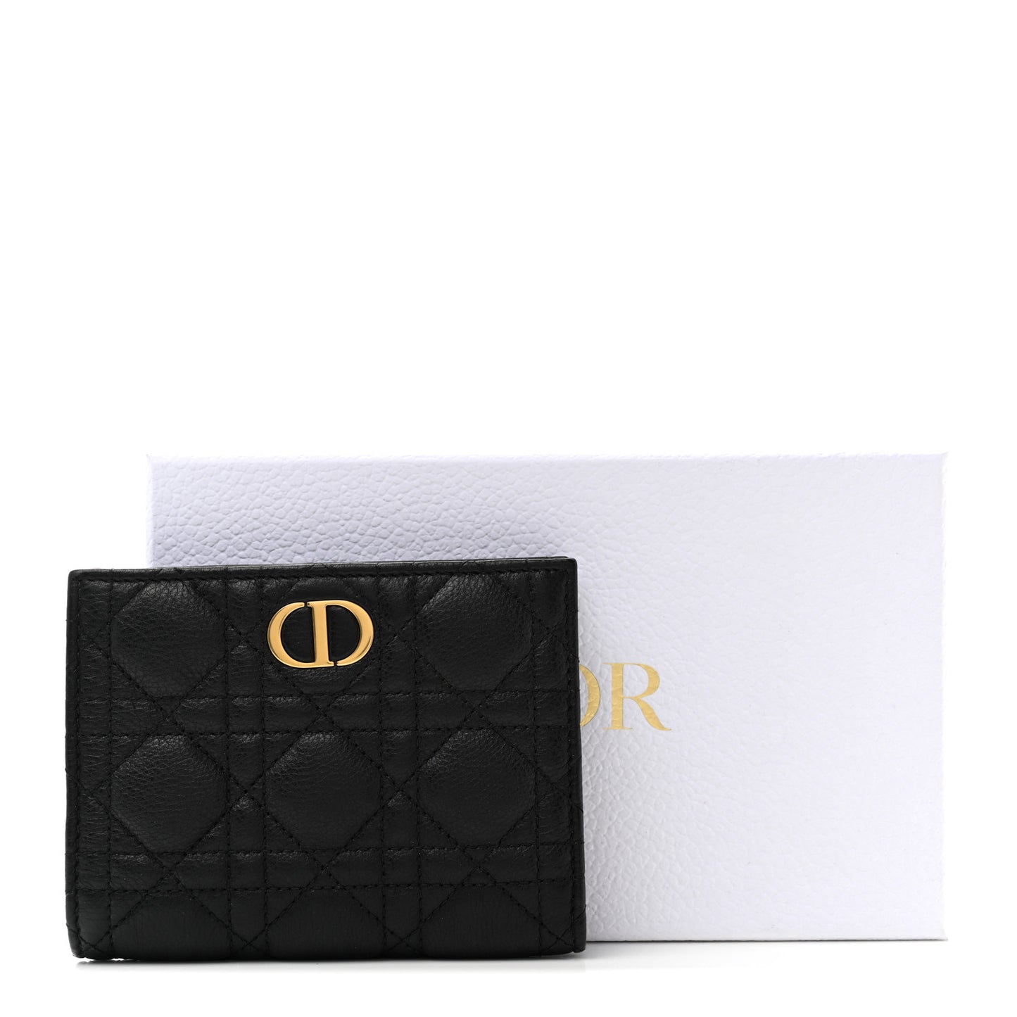 Supple Calfskin Cannage Caro Slim Wallet Black