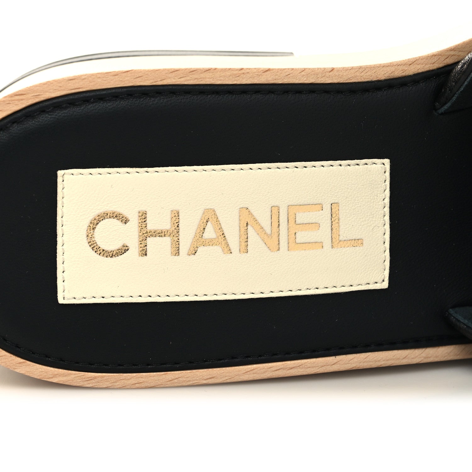 Chanel Lambskin Quilted CC Wedge Sandals 39 Black 8 of 9