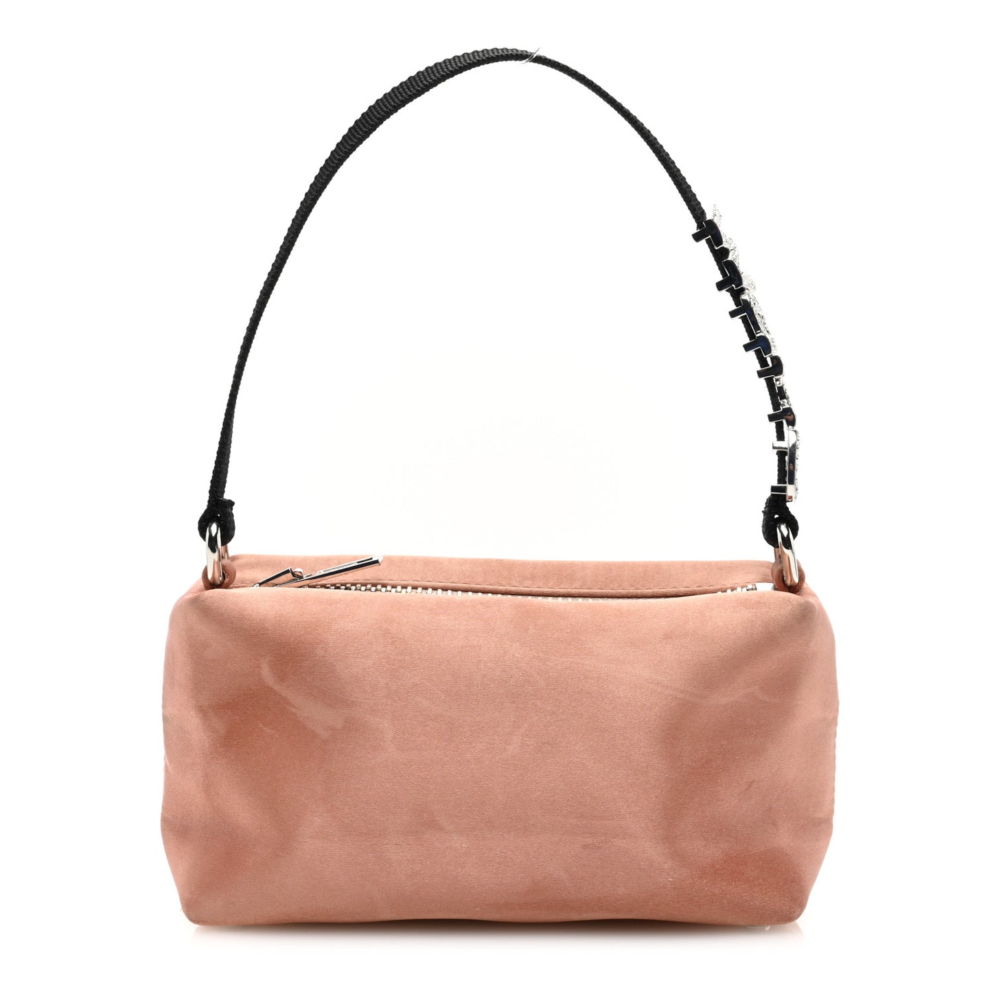 Satin Crystal Heiress Pouch Light Pink