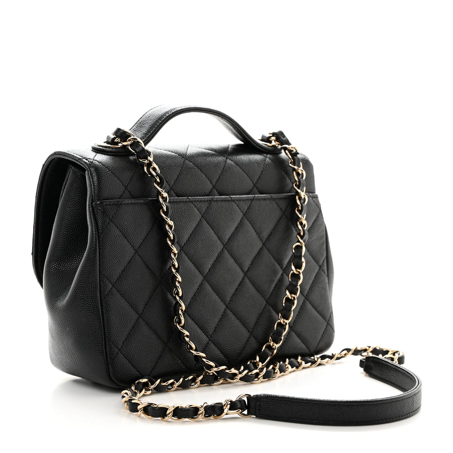 Caviar Quilted Small Business Affinity Flap Black