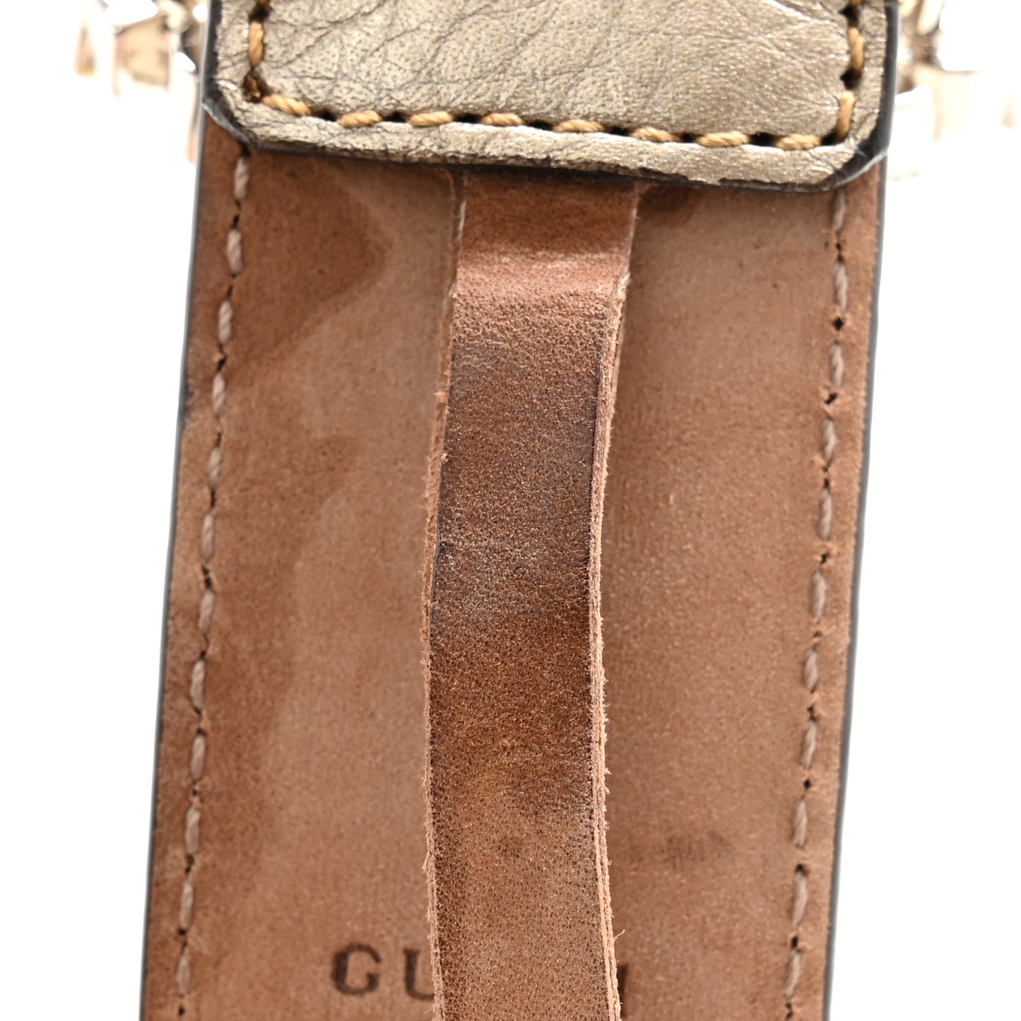 Calfskin Crystal Interlocking G Belt 85 34 Golden Beige