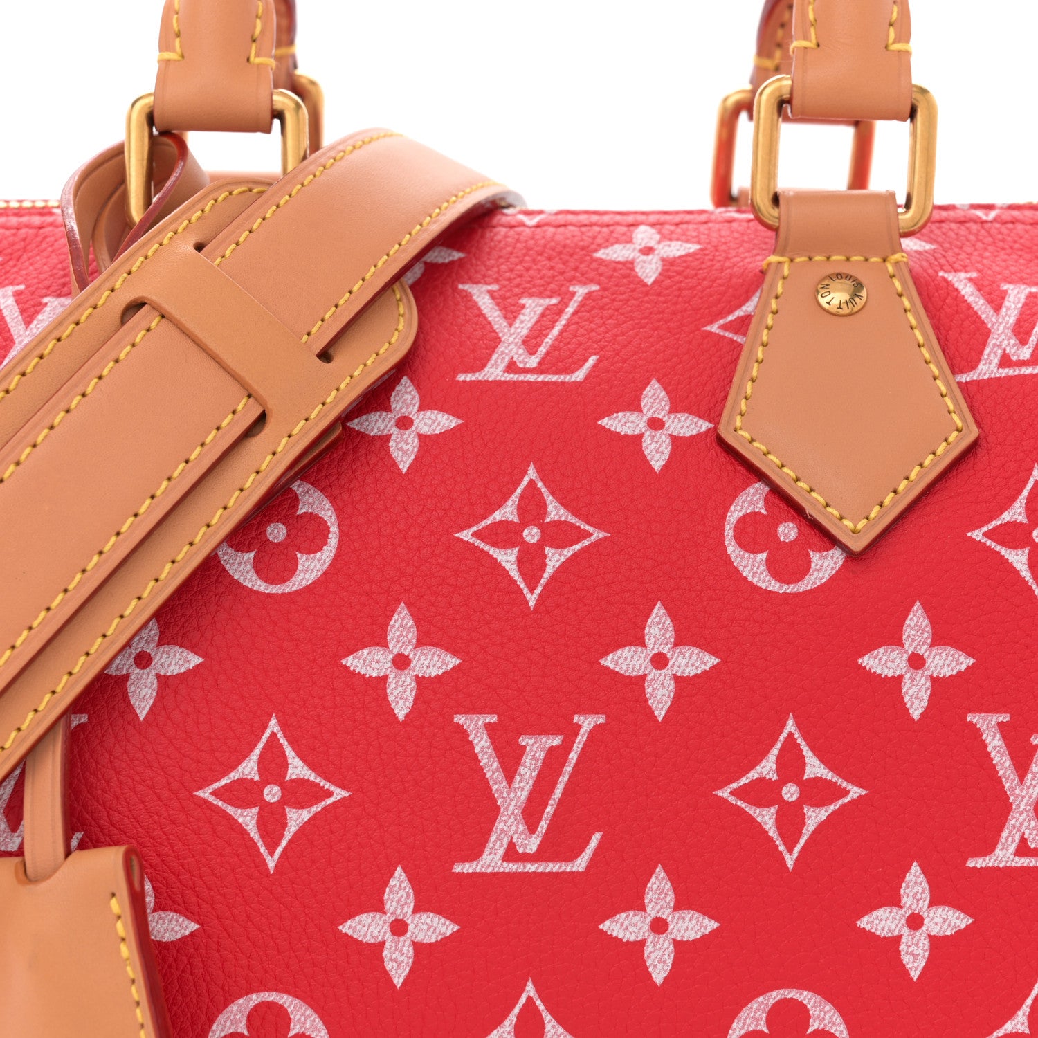 Louis Vuitton Soft Calfskin Monogram Speedy P9 Bandouliere 25 Red 9 of 12