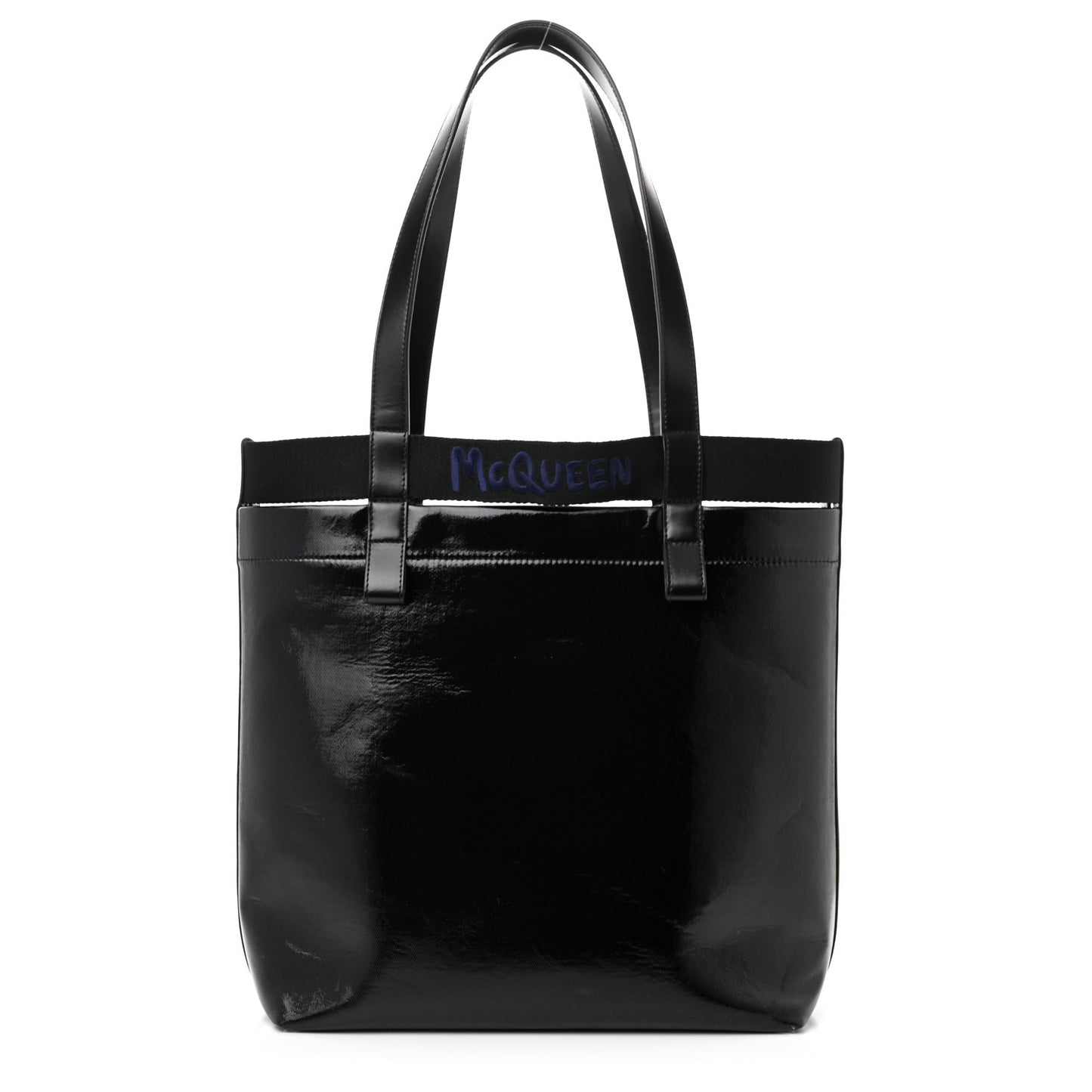 Coated Canvas Logo Shopper Tote Black